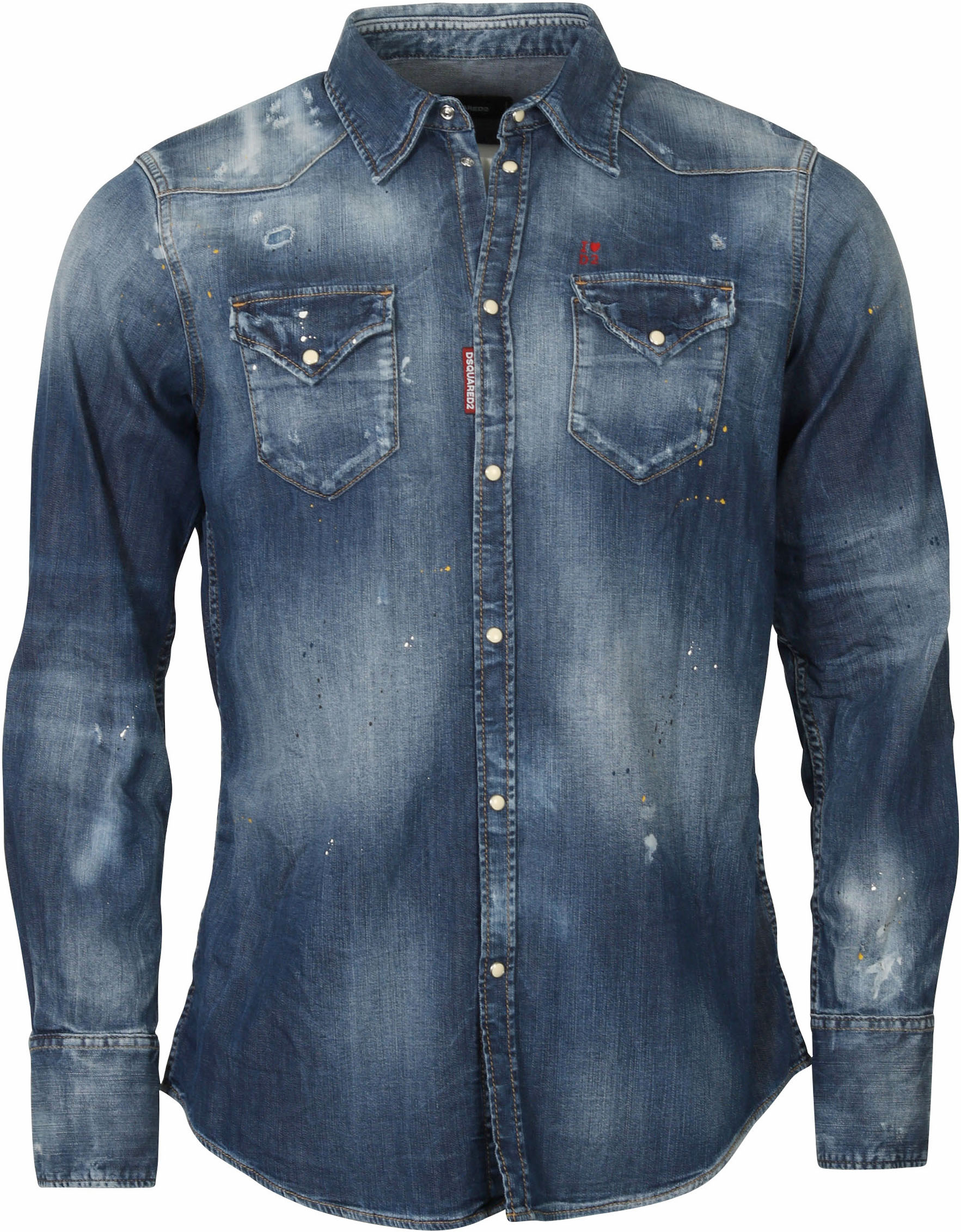 Dsquared Denim Shirt Blue Washed