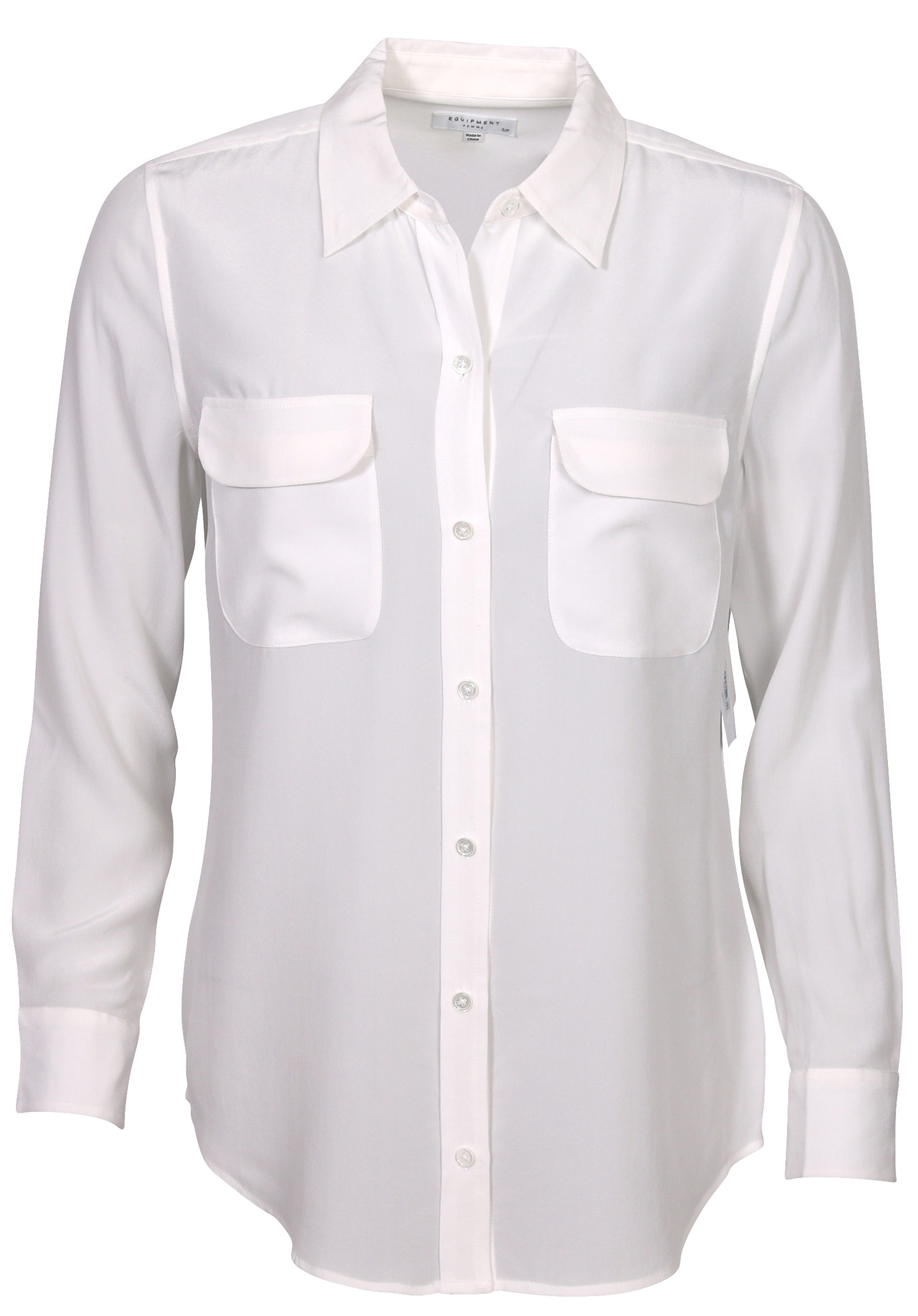 Equipment Slim Signature Silk Shirt White