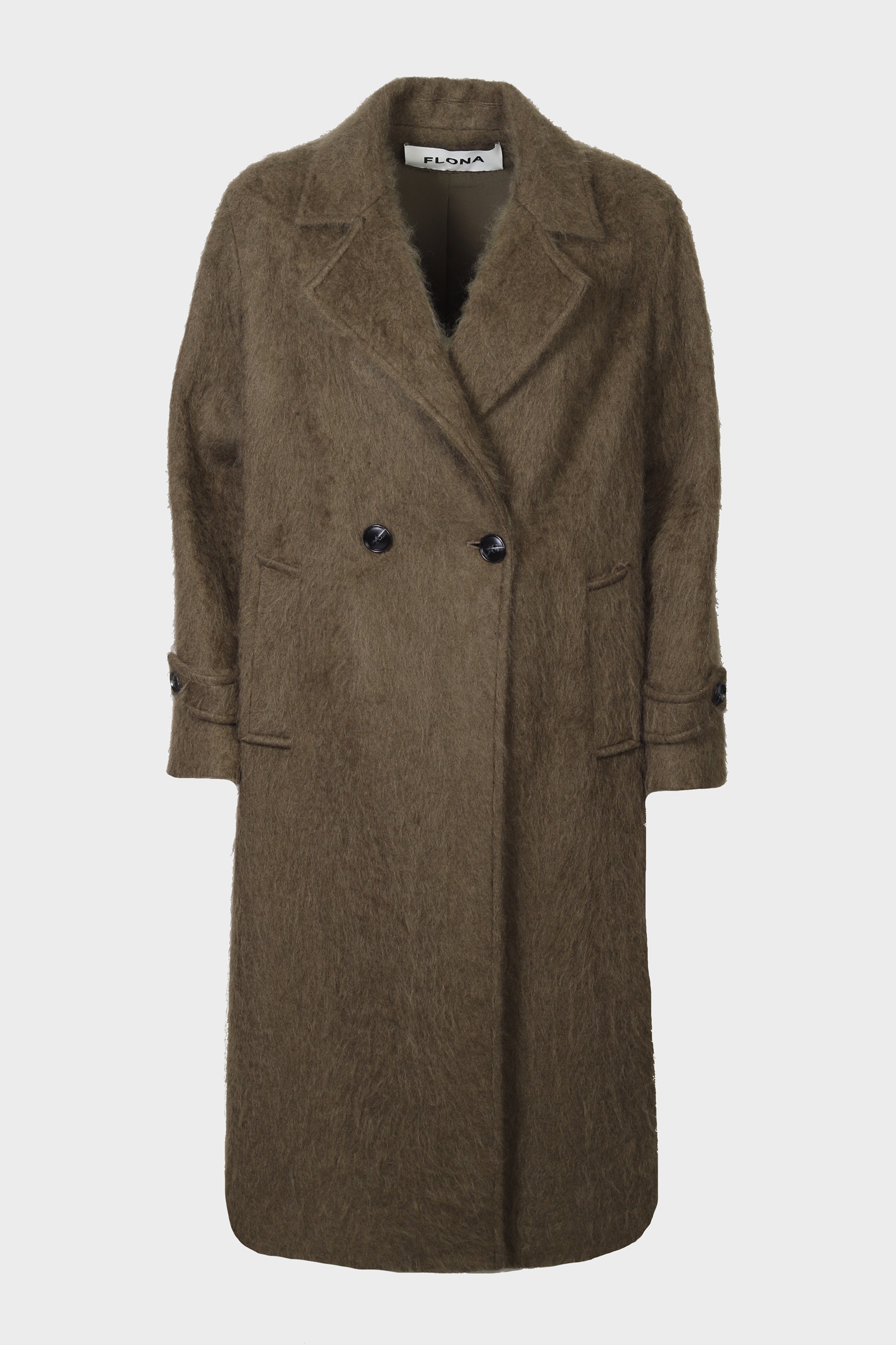 FLONA Fluffy Coat in Olive