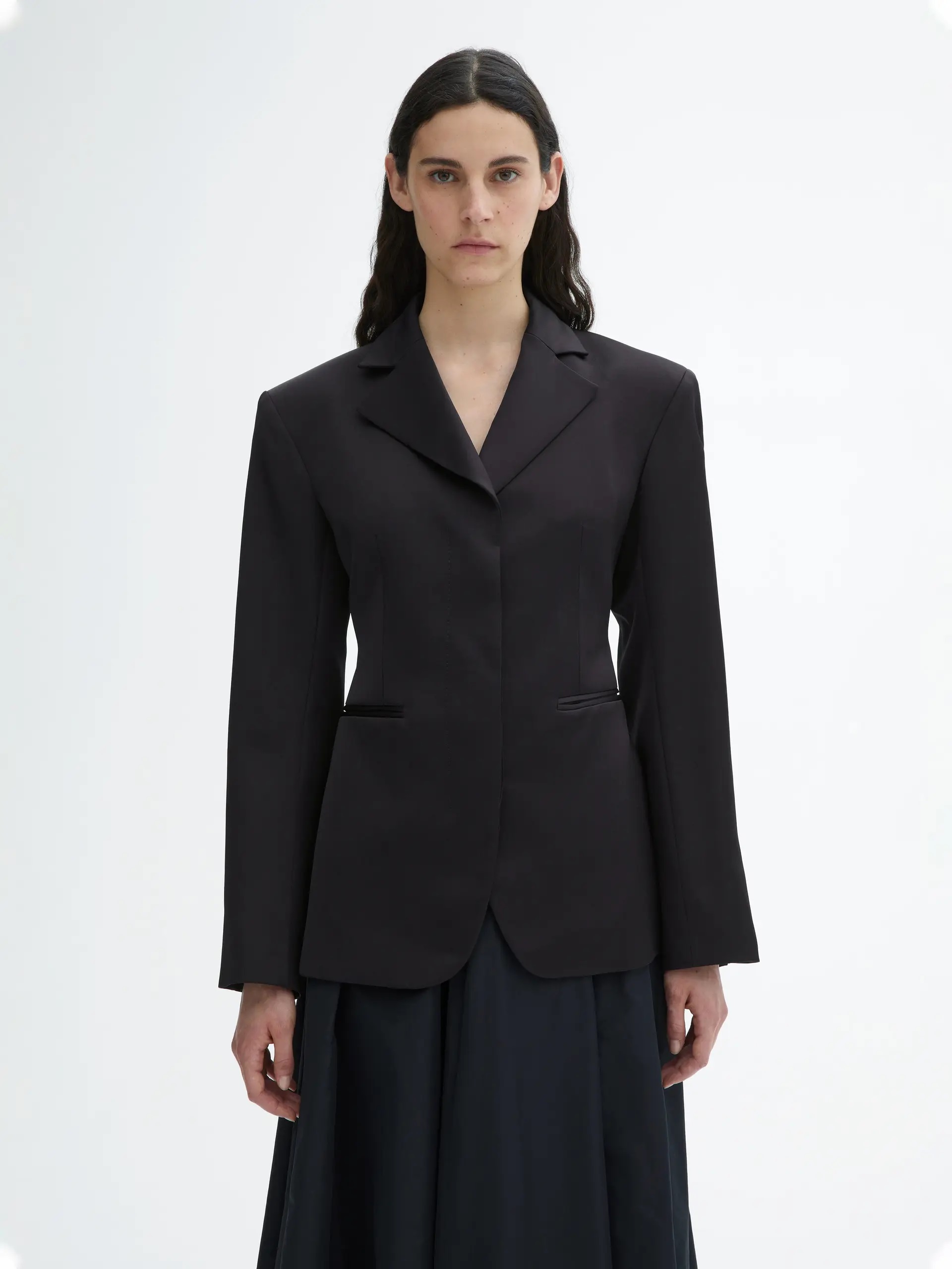 DAGMAR Fitted Blazer in Shiny Black 38