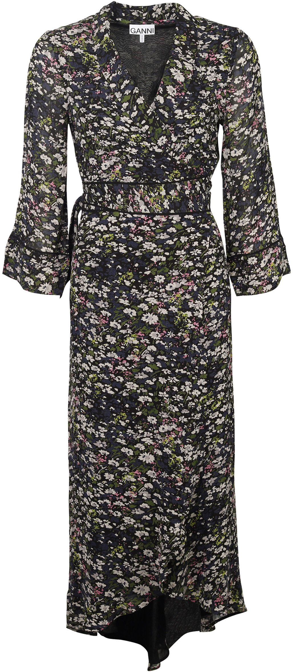 Ganni Dress Flower Printed Georgette