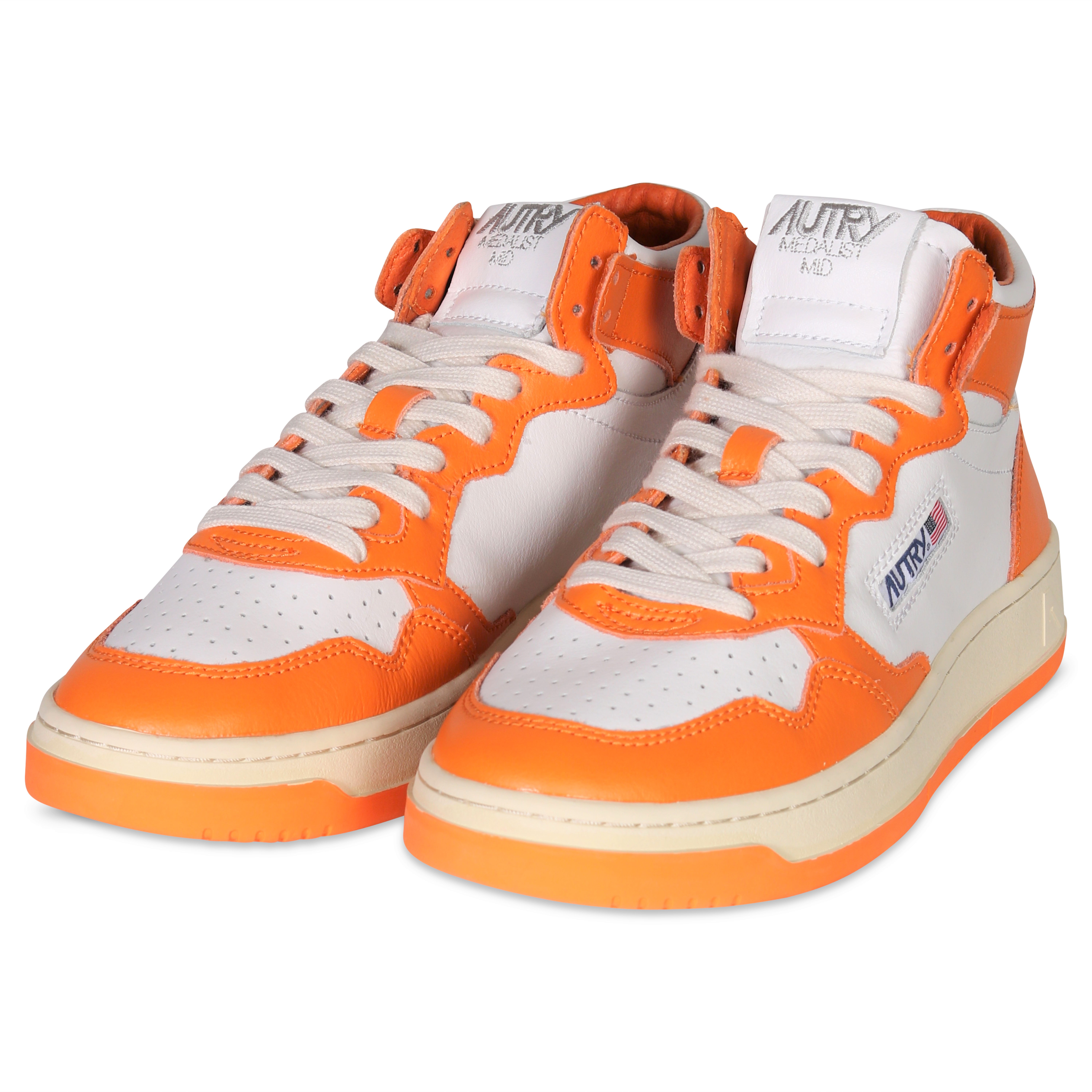 Autry Action Shoes Mid Sneaker White/Orange 44
