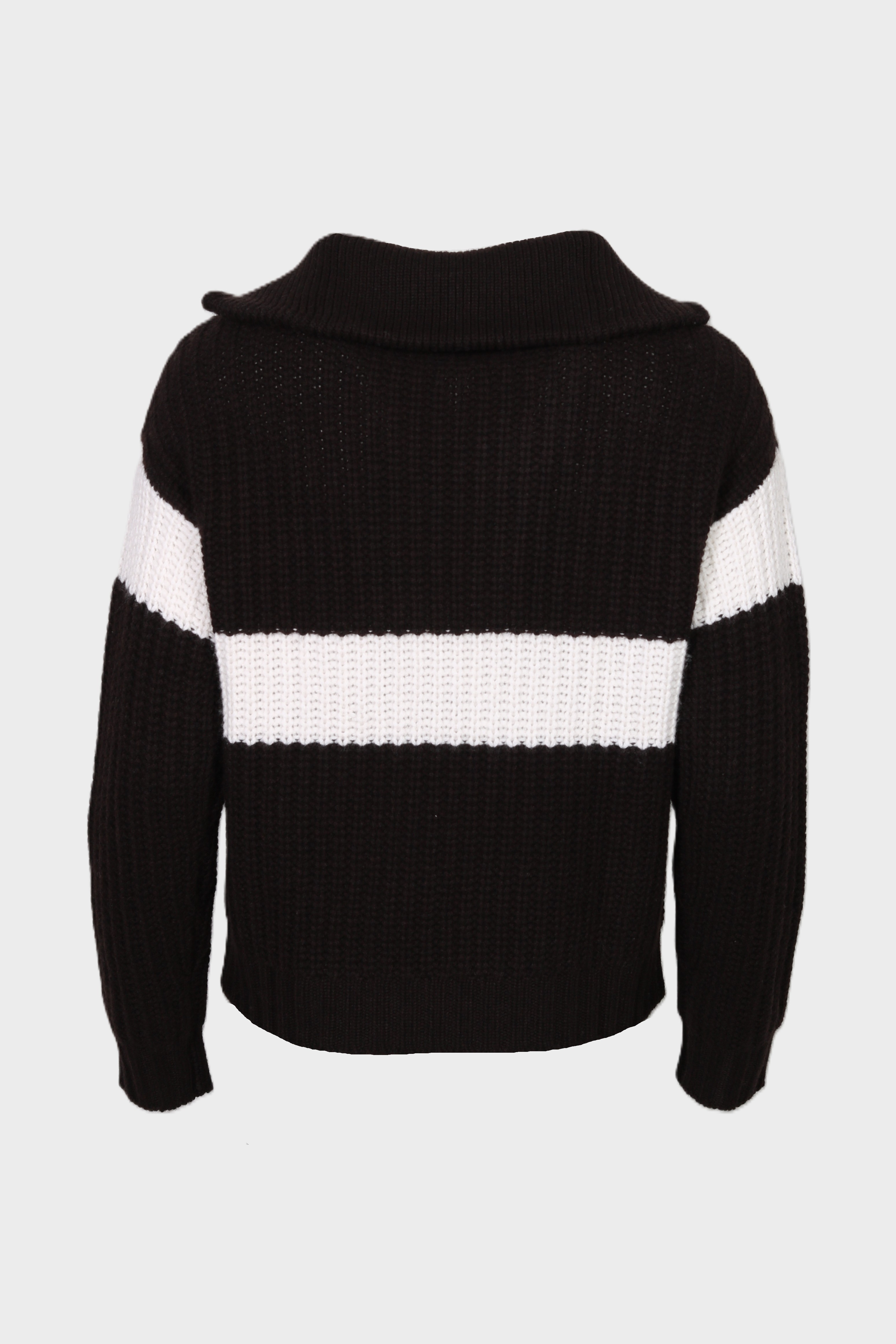 LISA YANG Mavis Cashmere Half Zip Sweater in Dark Oak / Cream