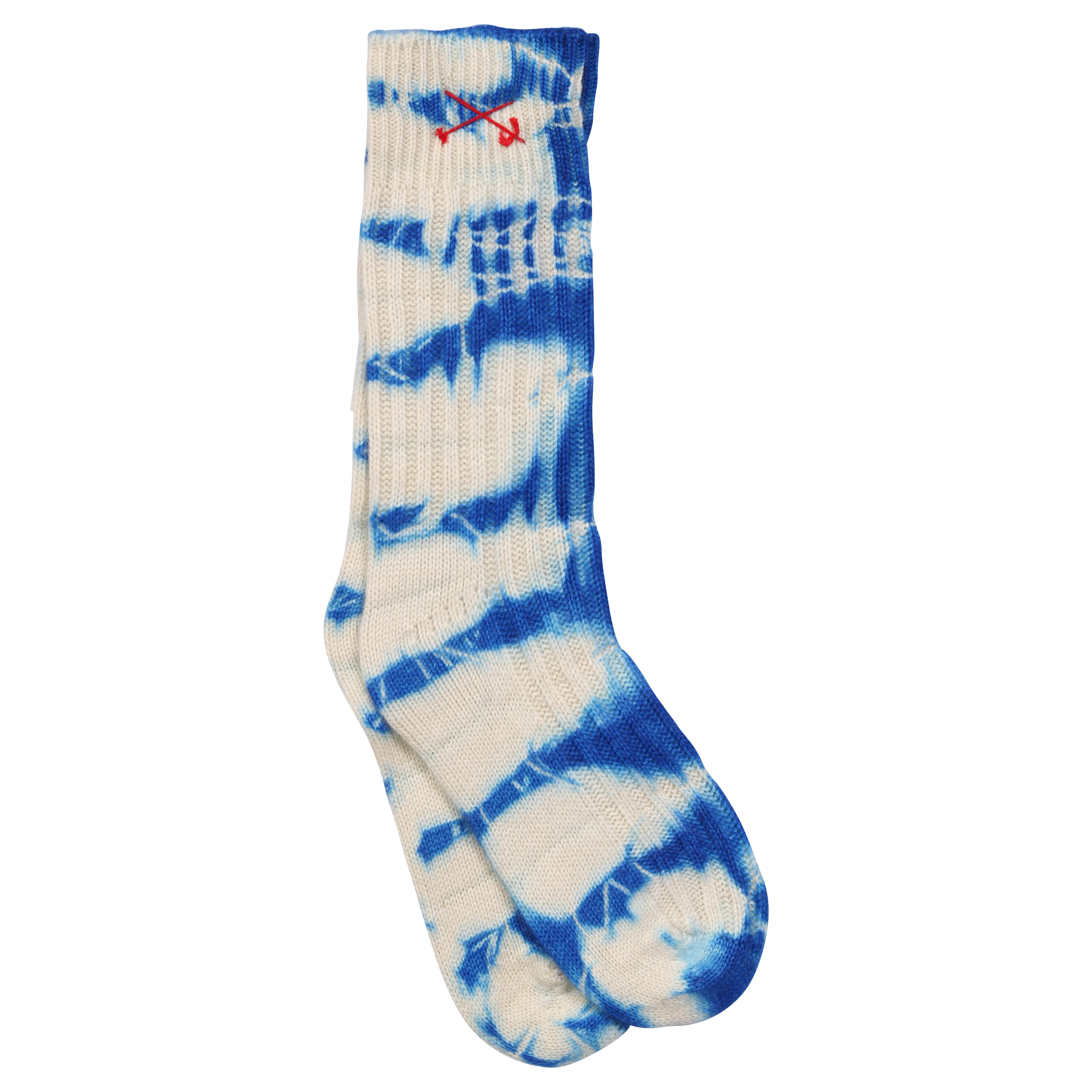 mell-o Cashmere Tie Dye Socks in Azur S/35-38