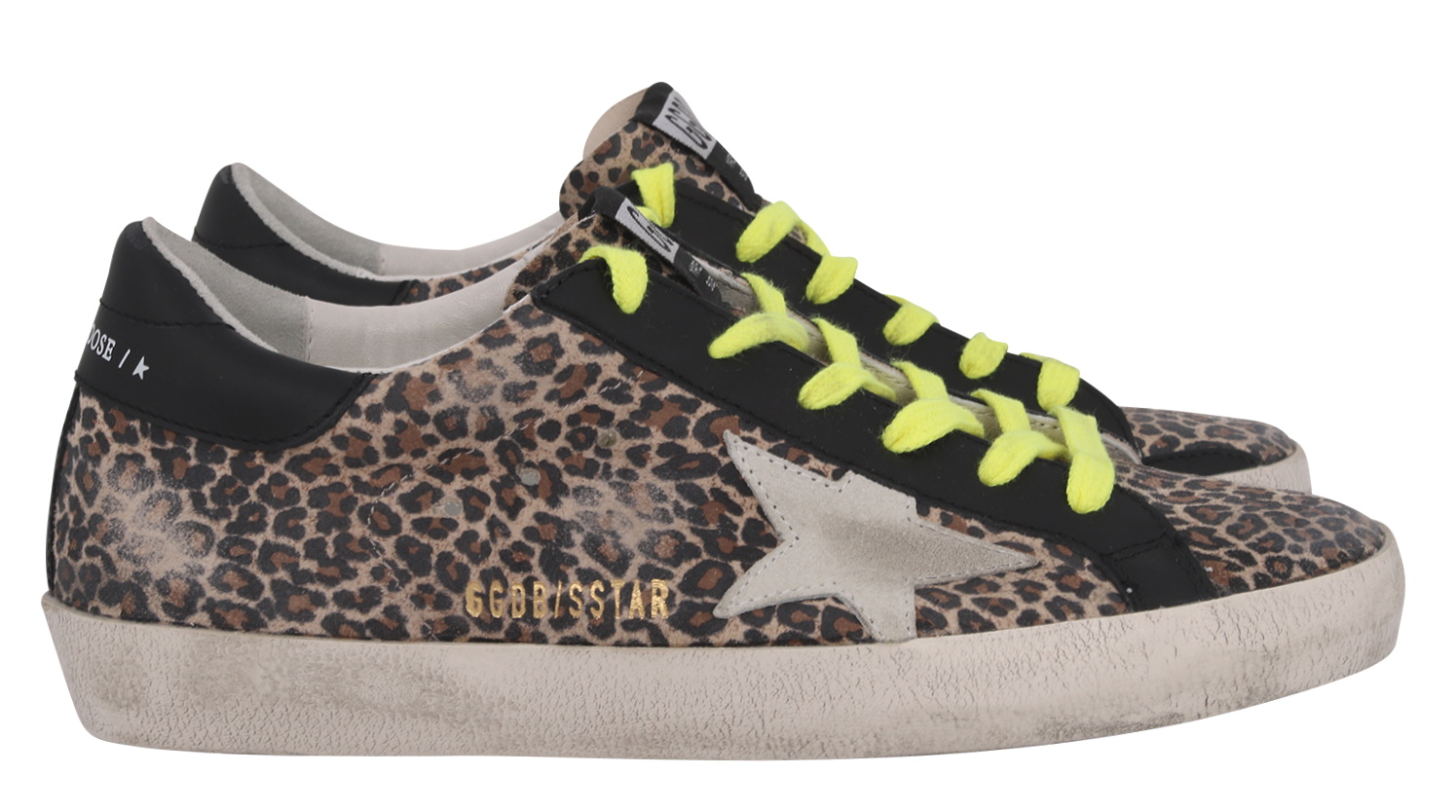 Golden Goose Sneaker Superstar Leopard Suede Upper Suede Star Leather Heel