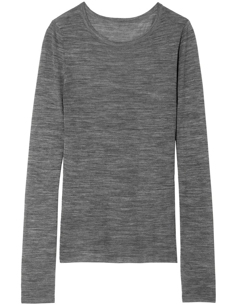 NILI LOTAN Silk Knit Sweater Candice in Dark Grey Melange XS