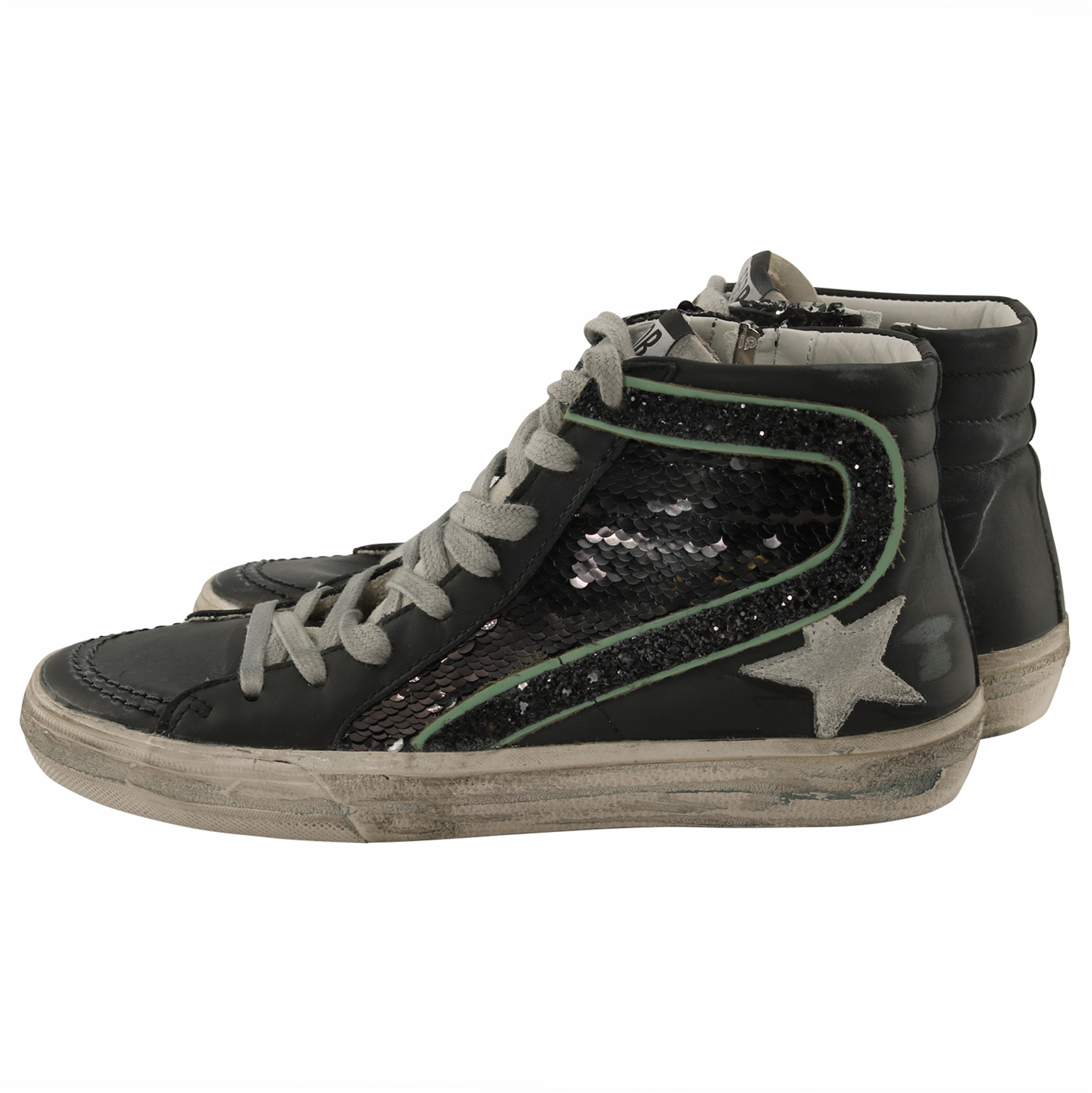 Golden Goose Sneaker Slide Black Paillettes
