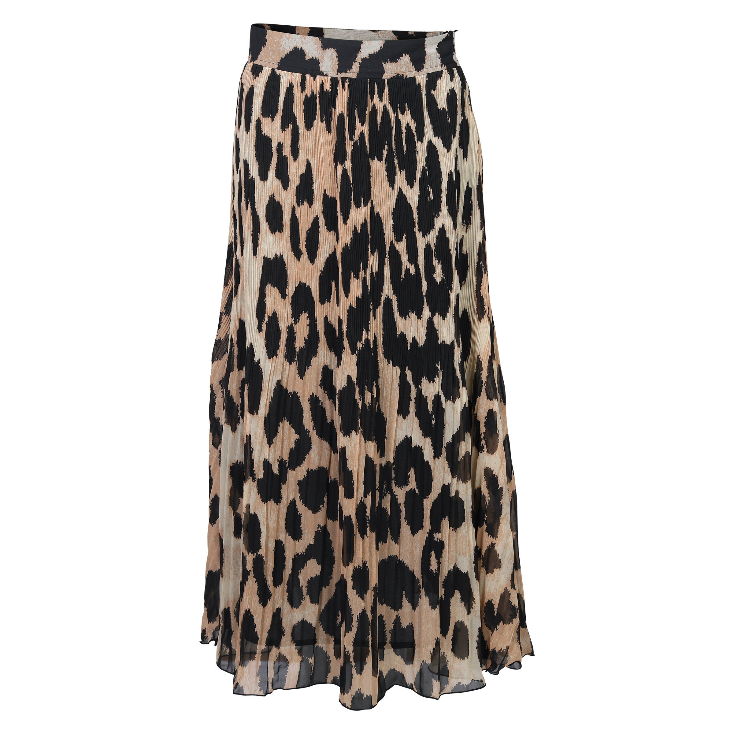 Ganni Recycled Pleated Georgette Maxi Skirt Maxi Leopard