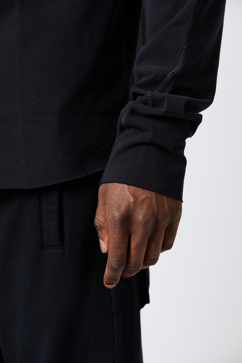 Thom Krom Cotton Shirt in Black XXL