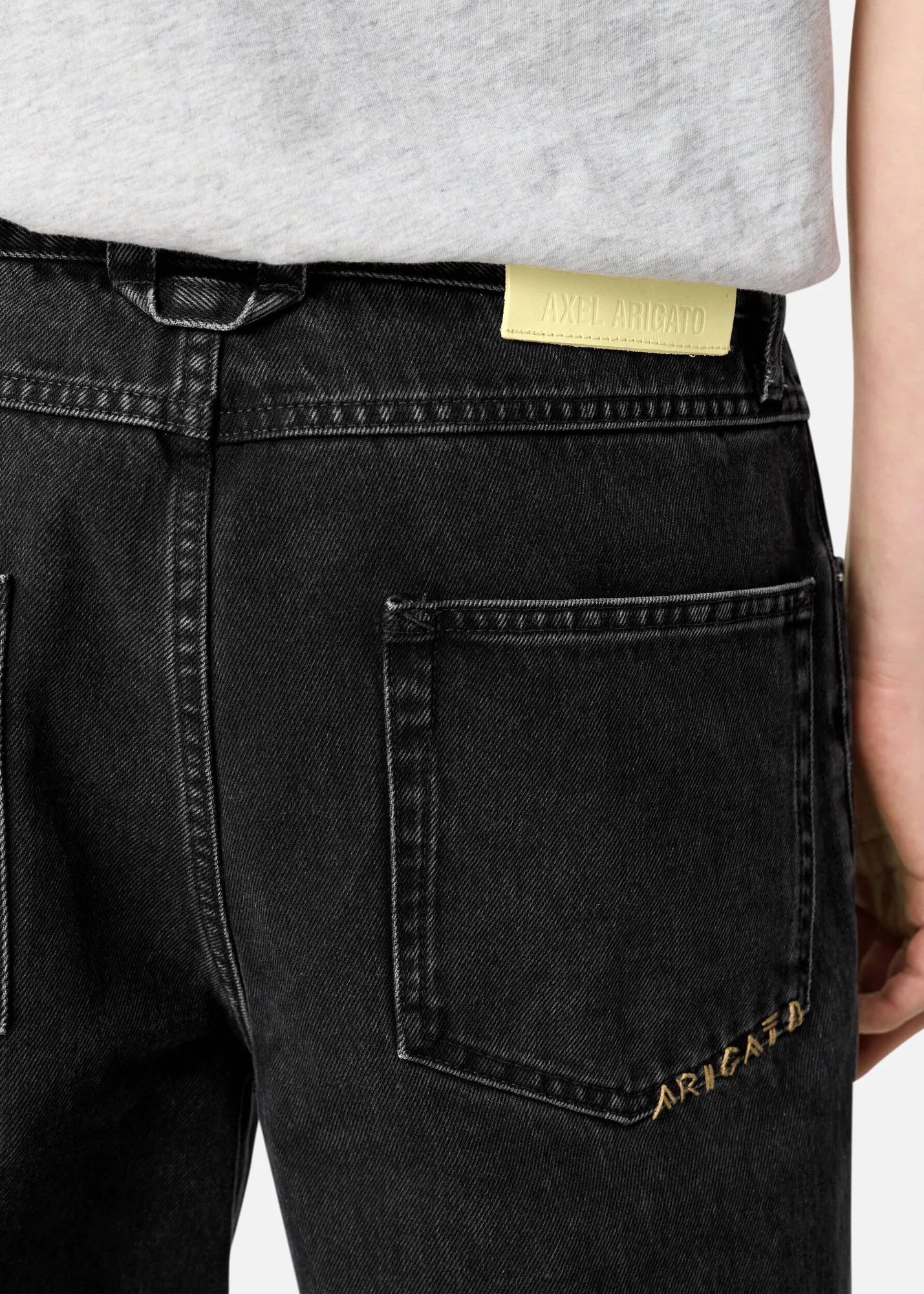 AXEL ARIGATO Loose Fit Fade Jeans in Dark Grey