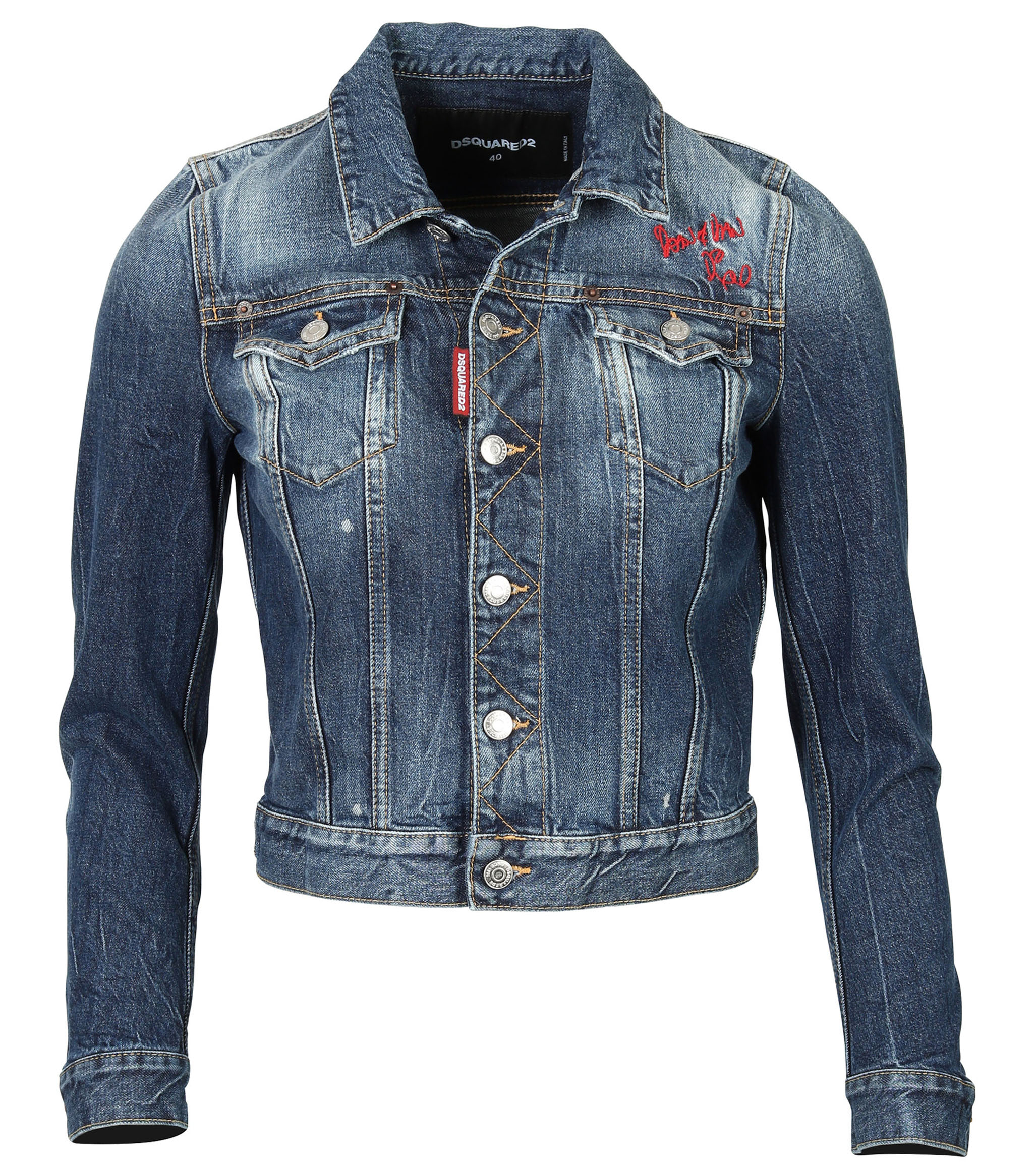 Dsquared Denim Jacket Blue Washed