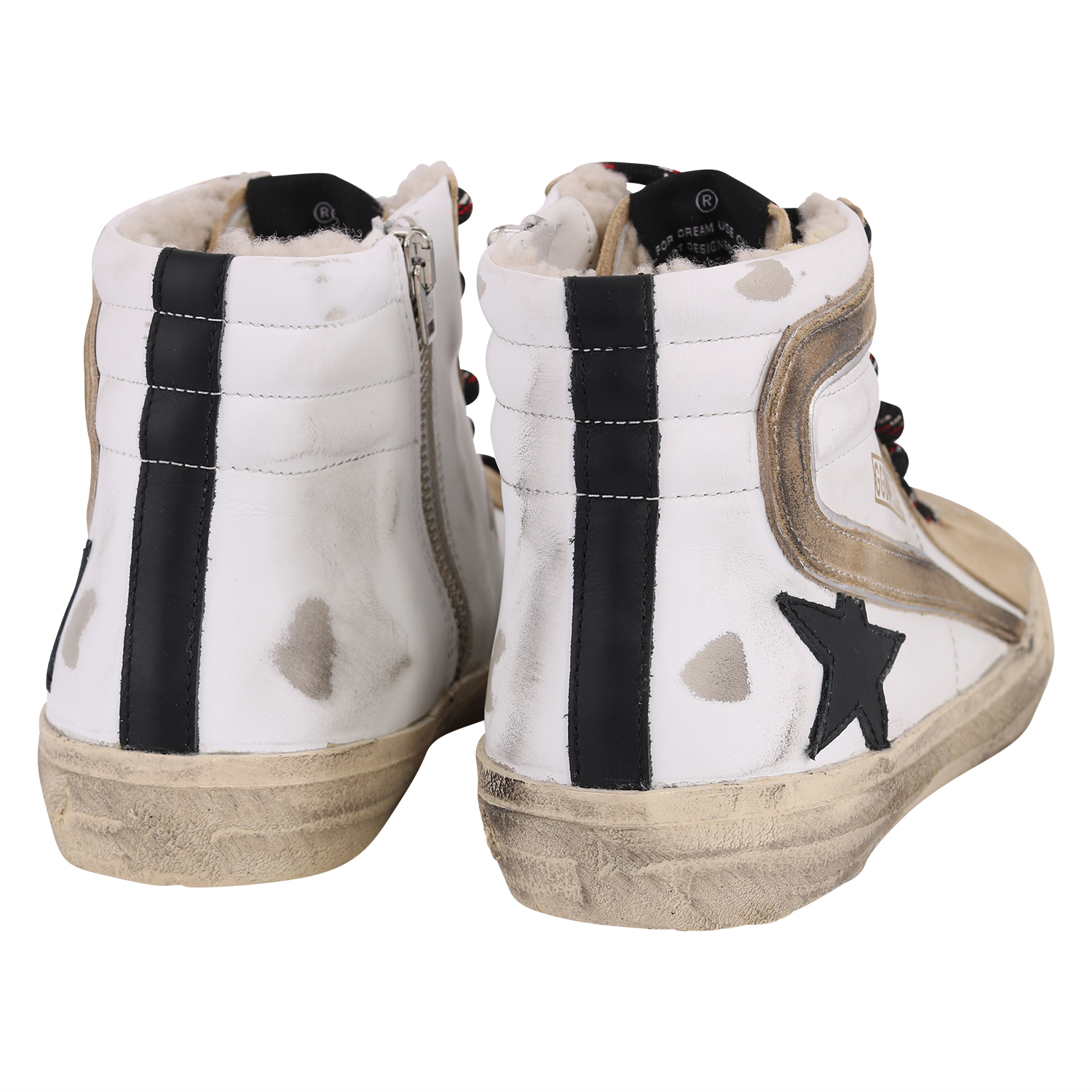 Golden Goose Sneaker Slide White/Black Shearling Lining