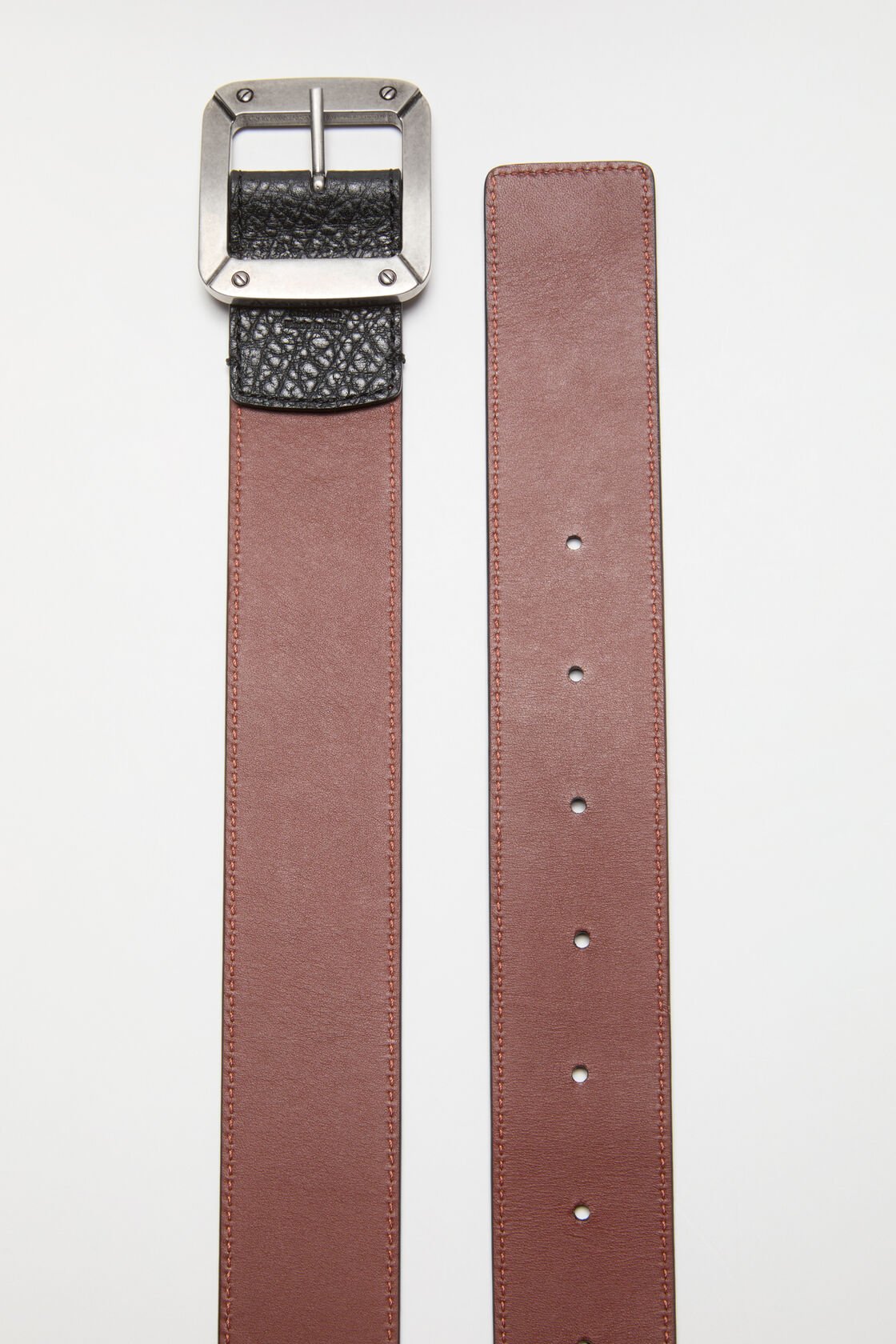ACNE STUDIOS Reversible Leather Belt in Black/Brown