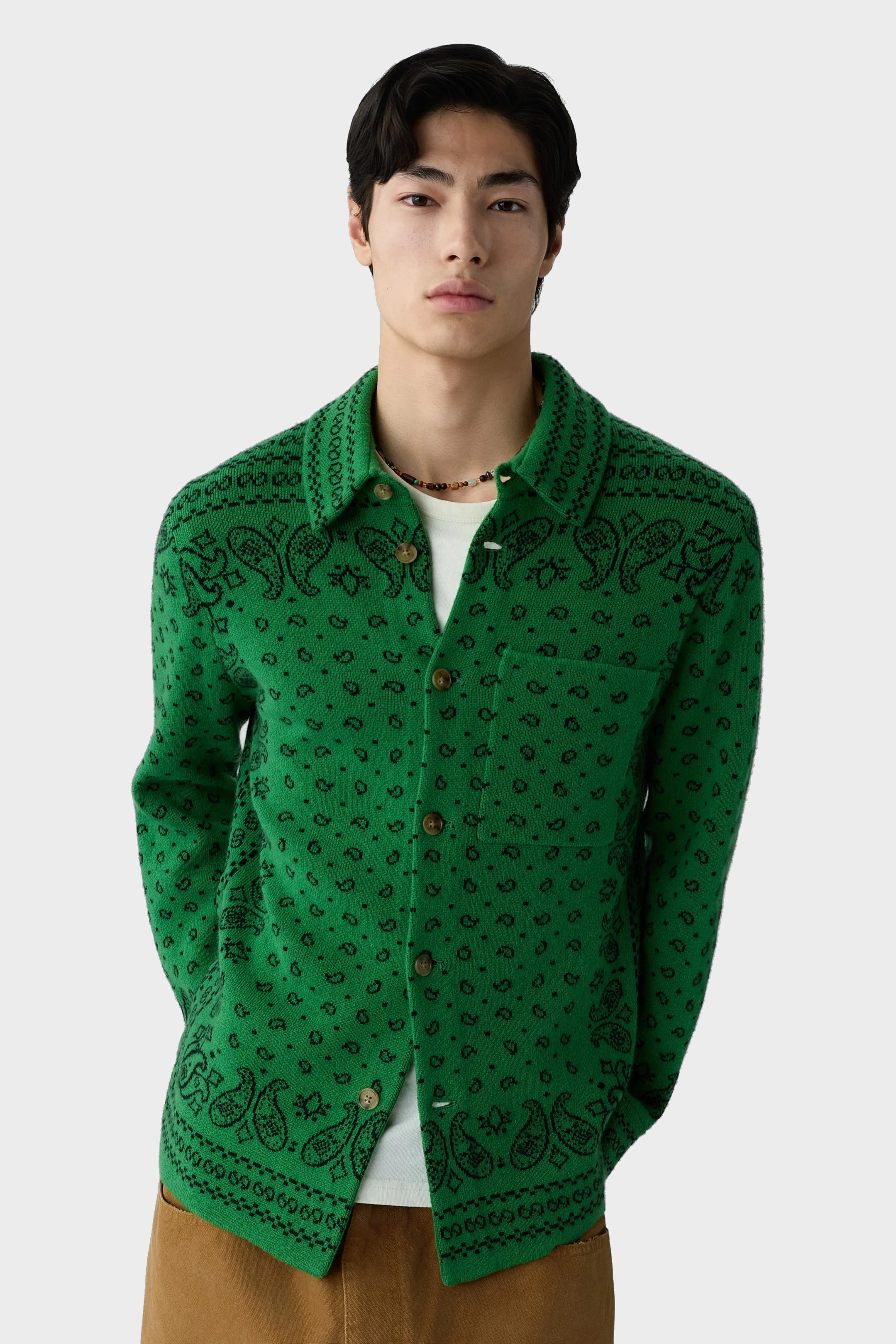 GUEST IN RESIDENCE Wild Rag Work Shirt Green Combo