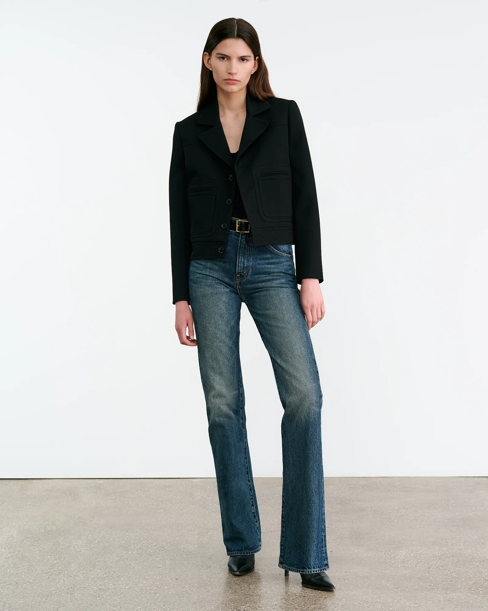 NILI LOTAN Short Wool Jacket in Black