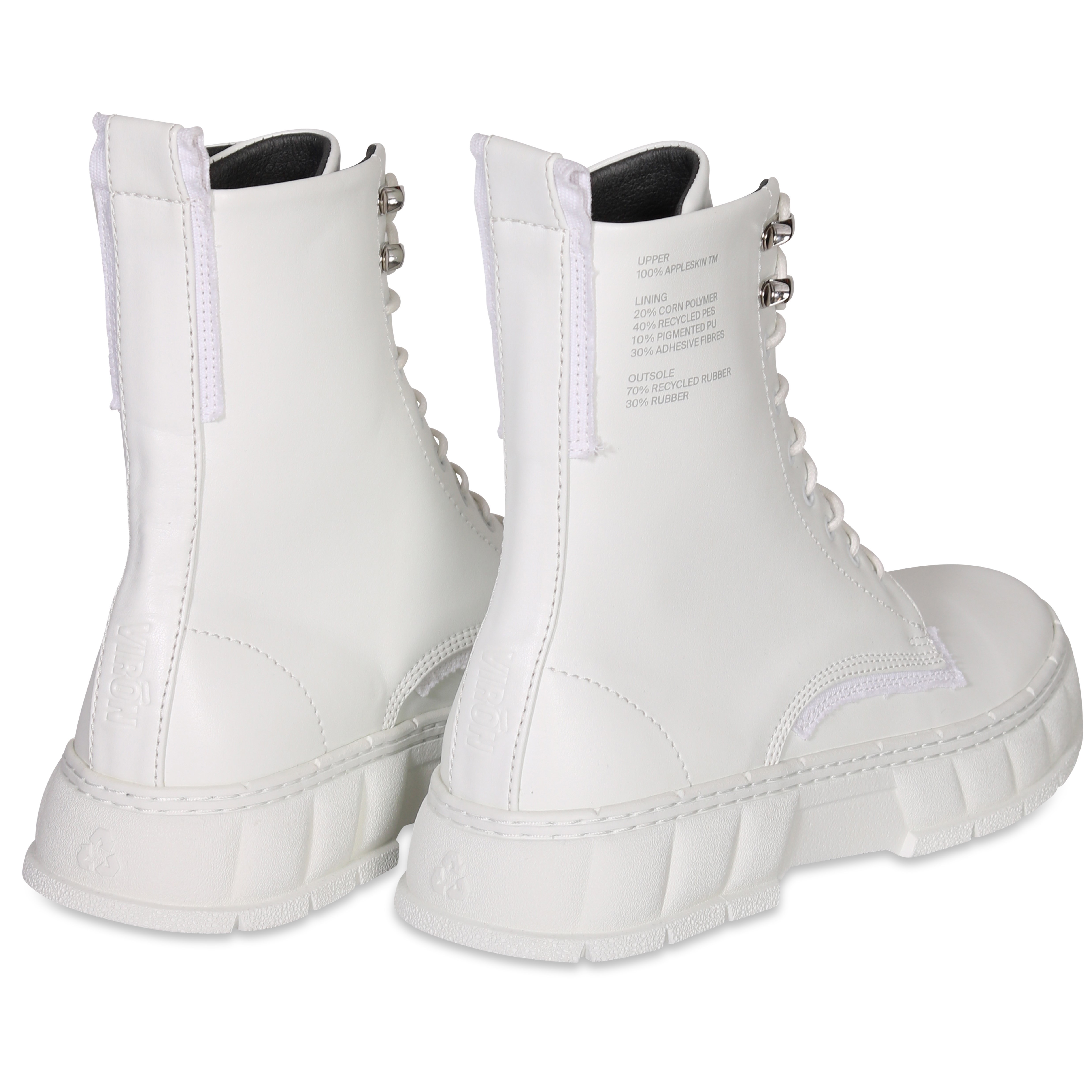 VIRÓN 1992 Vegan Combat Boots White Apple 40