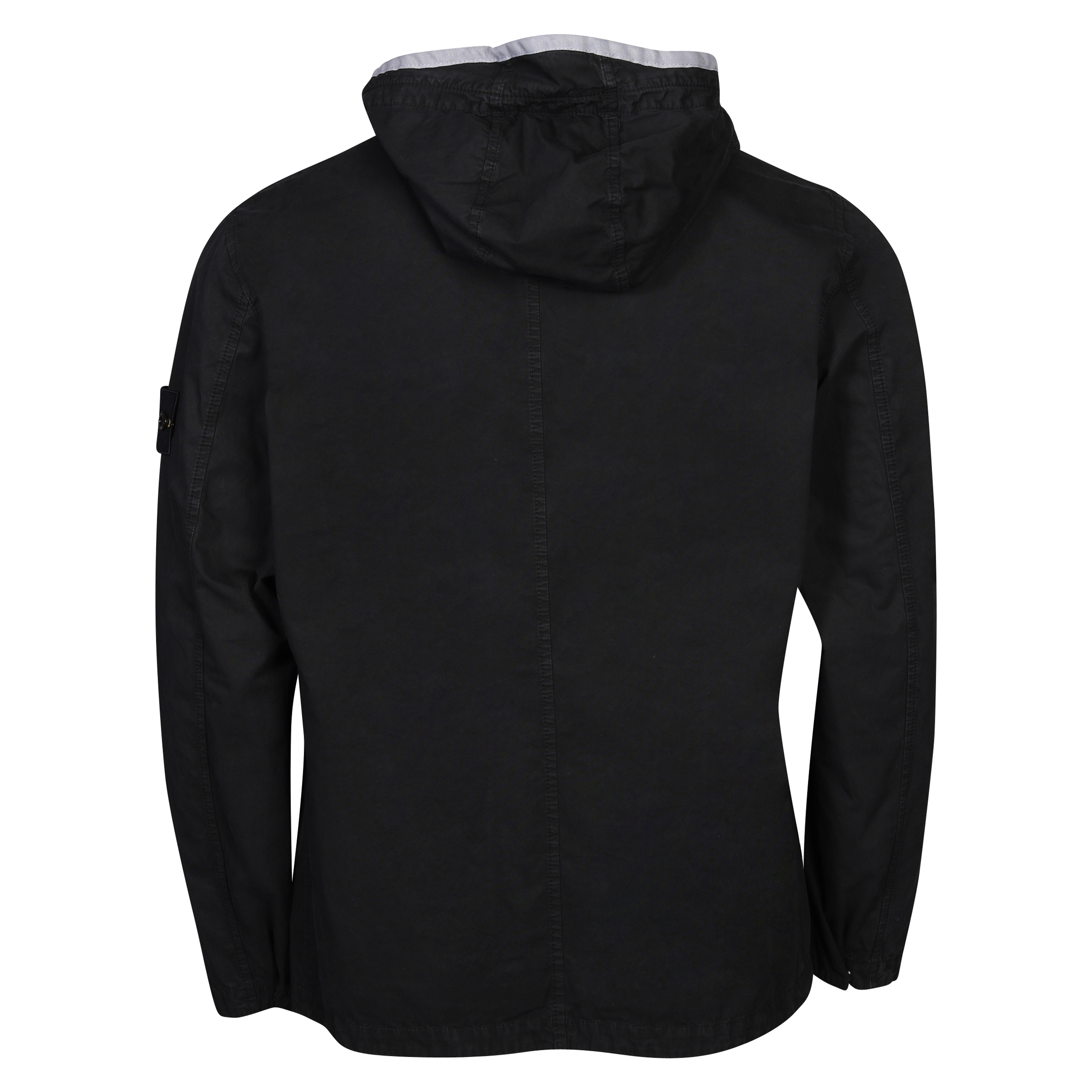 Stone Island Cotton Hooded Overshirt in Washed Black 2XL