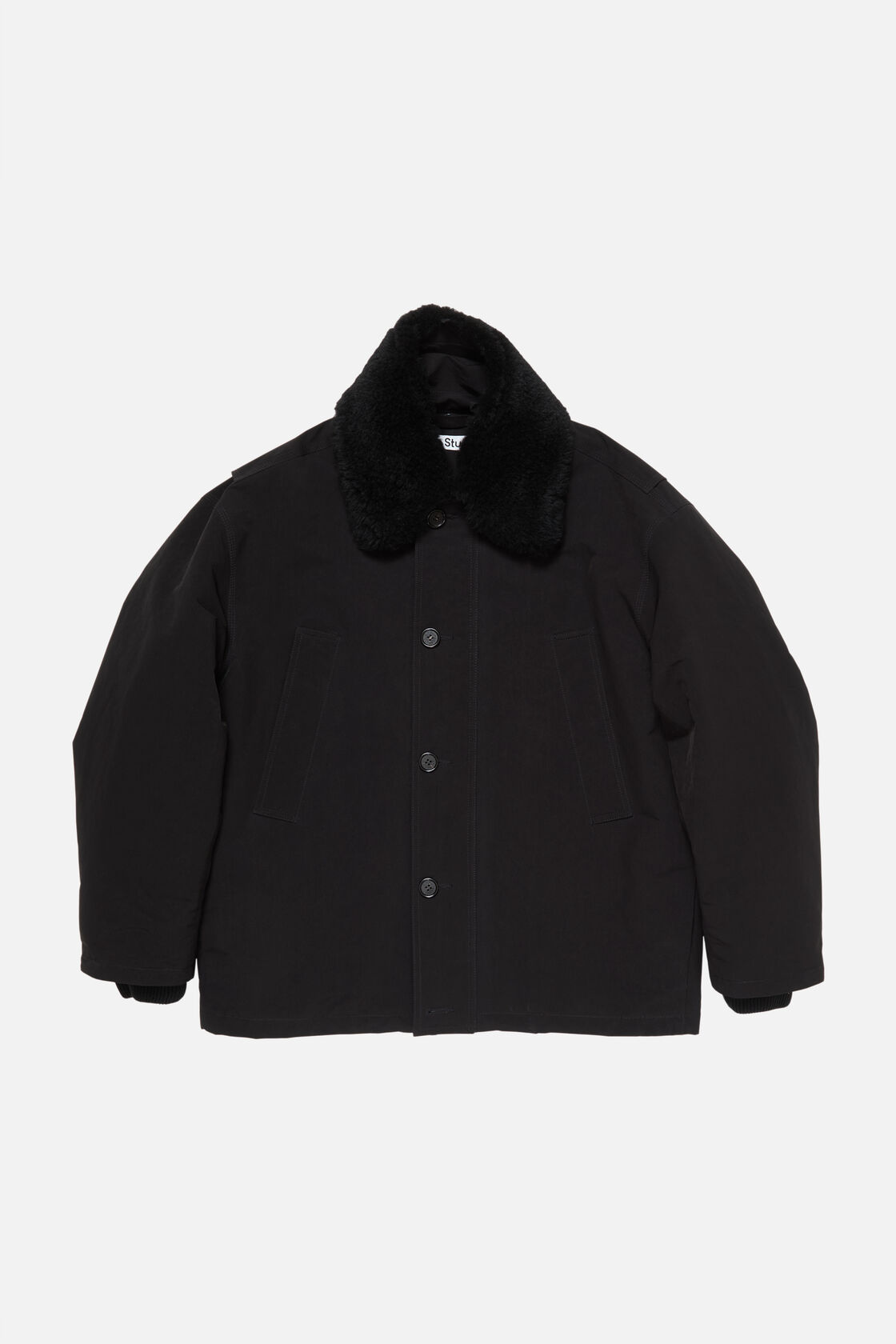 ACNE STUDIOS Oversize Padded Nylon Jacket in Black ACNE STUDIOS Oversize Padded Nylon Jacket in Black