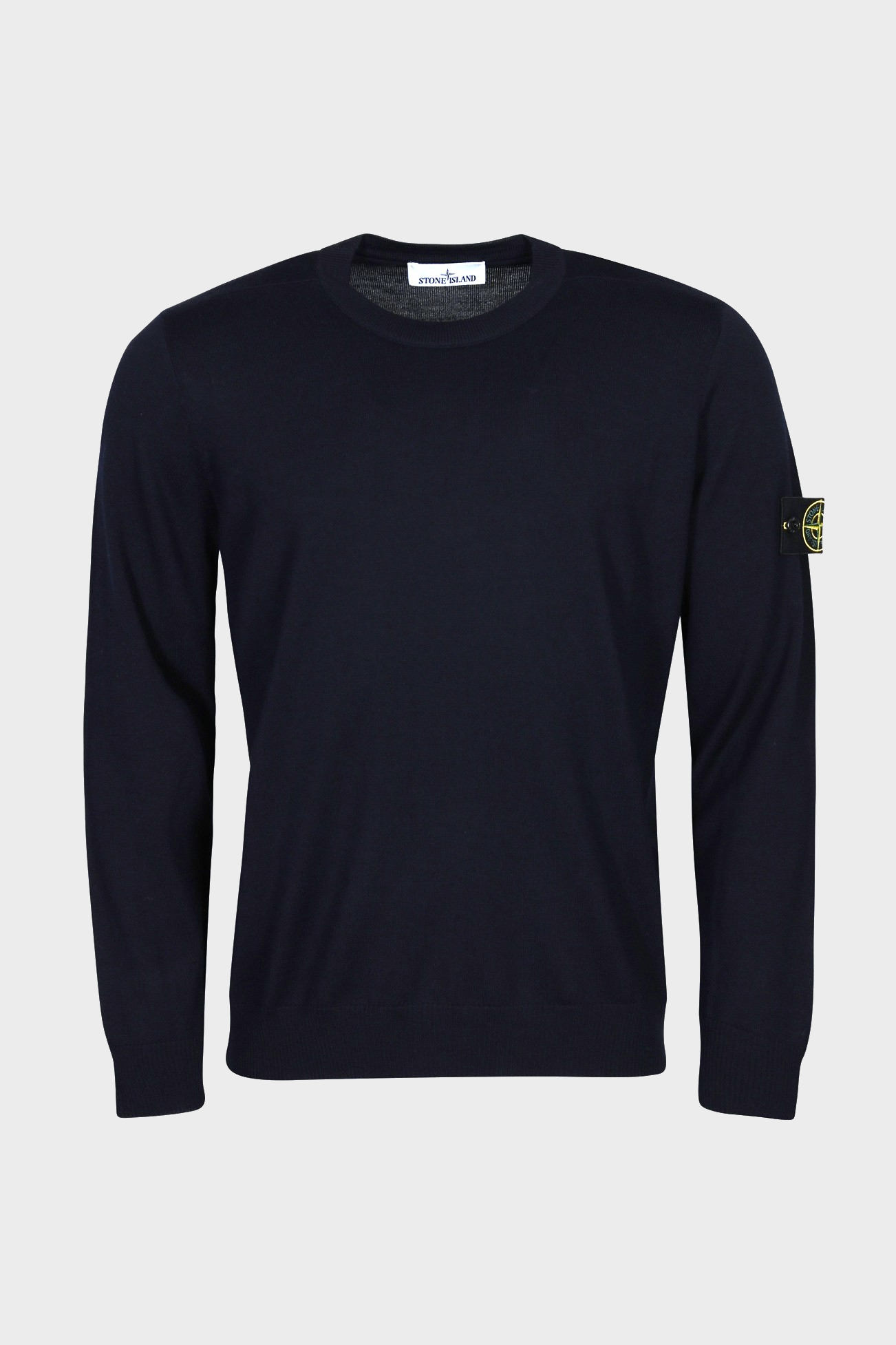 STONE ISLAND Cotton Knit Pullover in Dark Navy