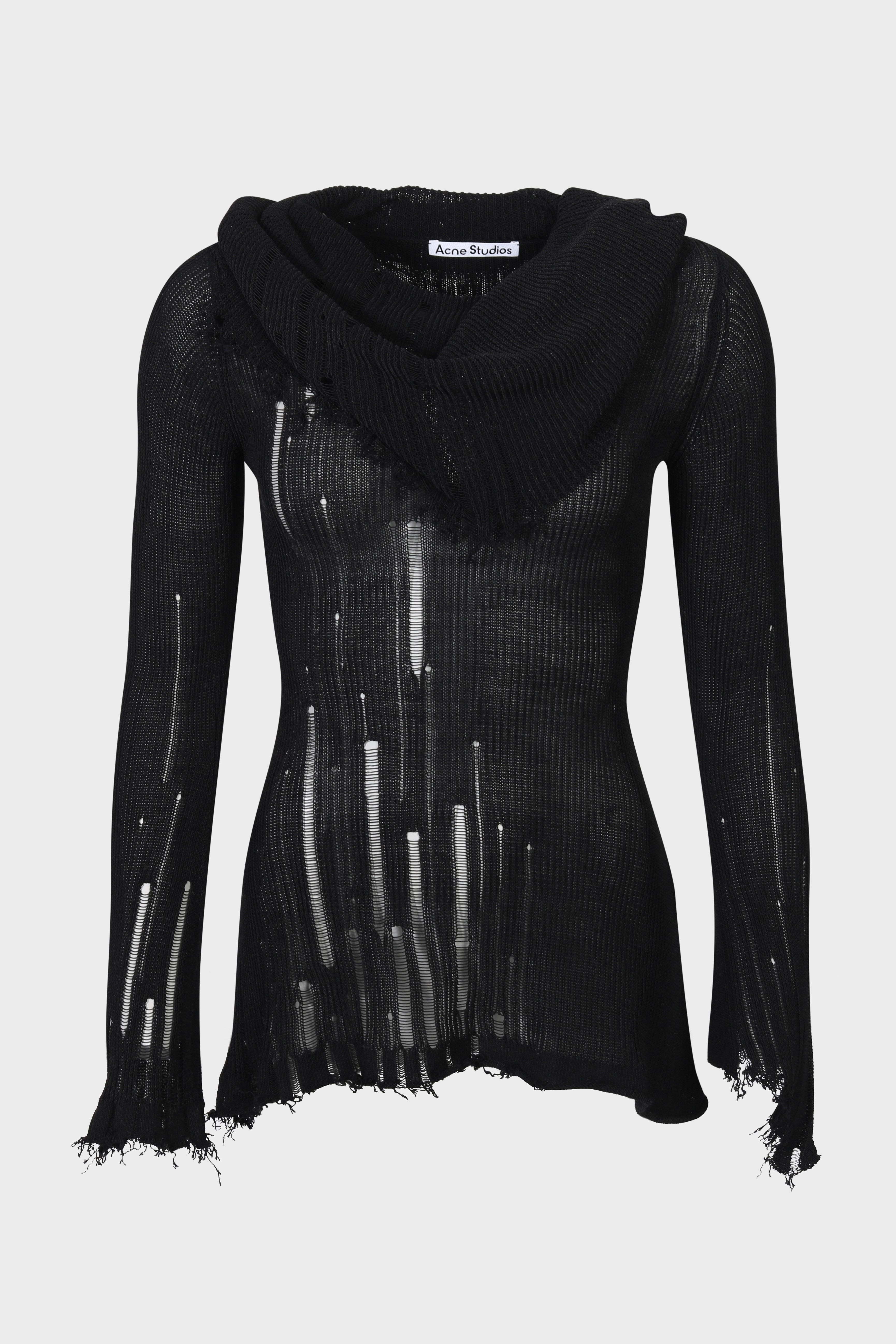 ACNE STUDIOS Neckline Knit Sweater in Black
