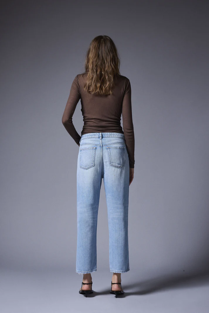 3X1 NYC Fluidy Girlfriend Jeans in Light Blue