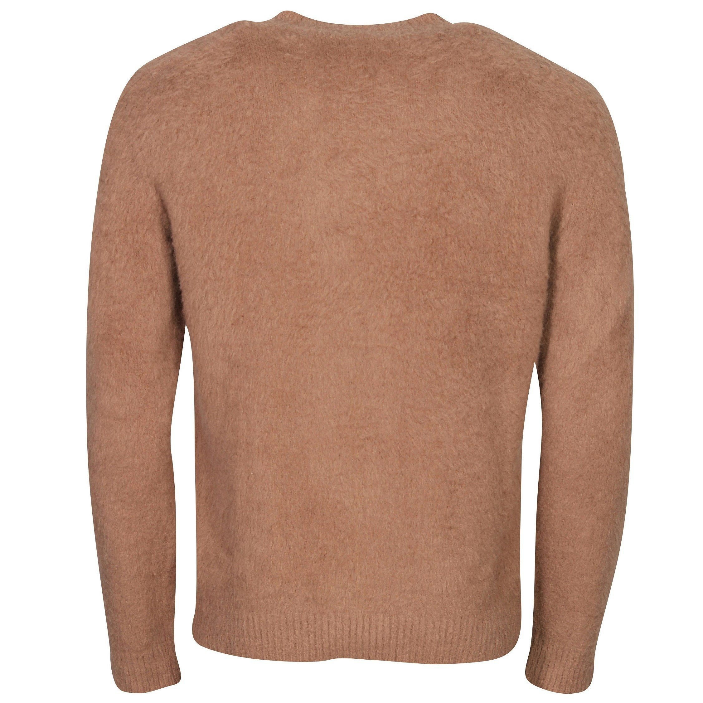 ROBERTO COLLINA Fluffy Cotton Knit Pullover in Camel