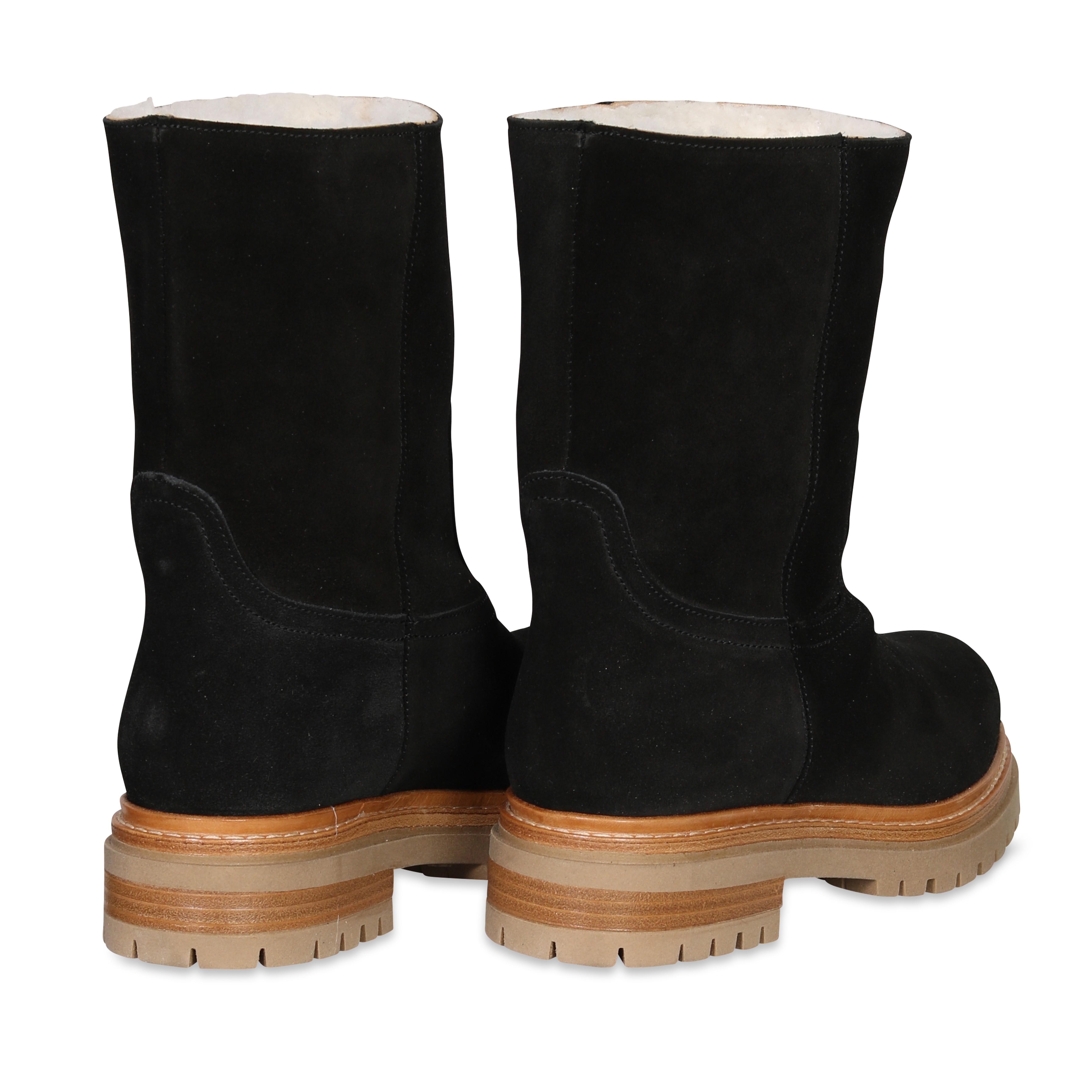 Ennequadro Boots in Black Suede/Fur