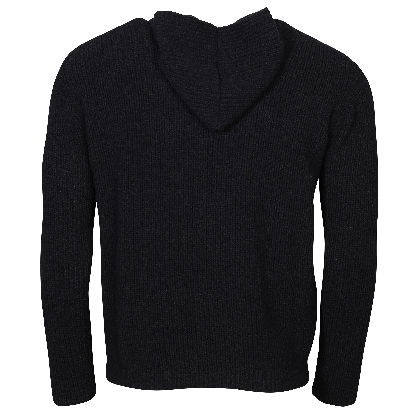 Hannes Roether Hooded Knit Pullover in Black