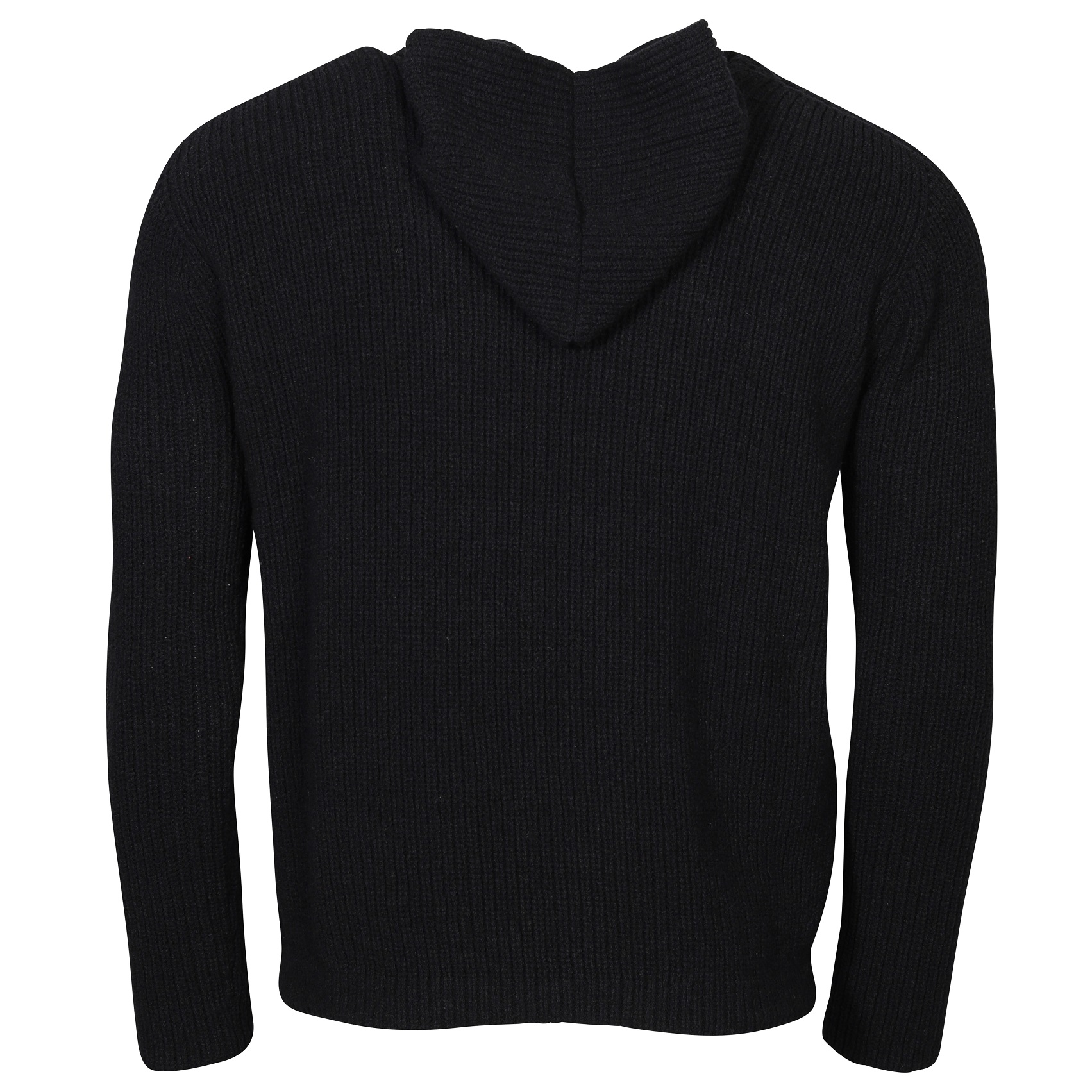 HANNES ROETHER Hooded Knit Pullover in Black