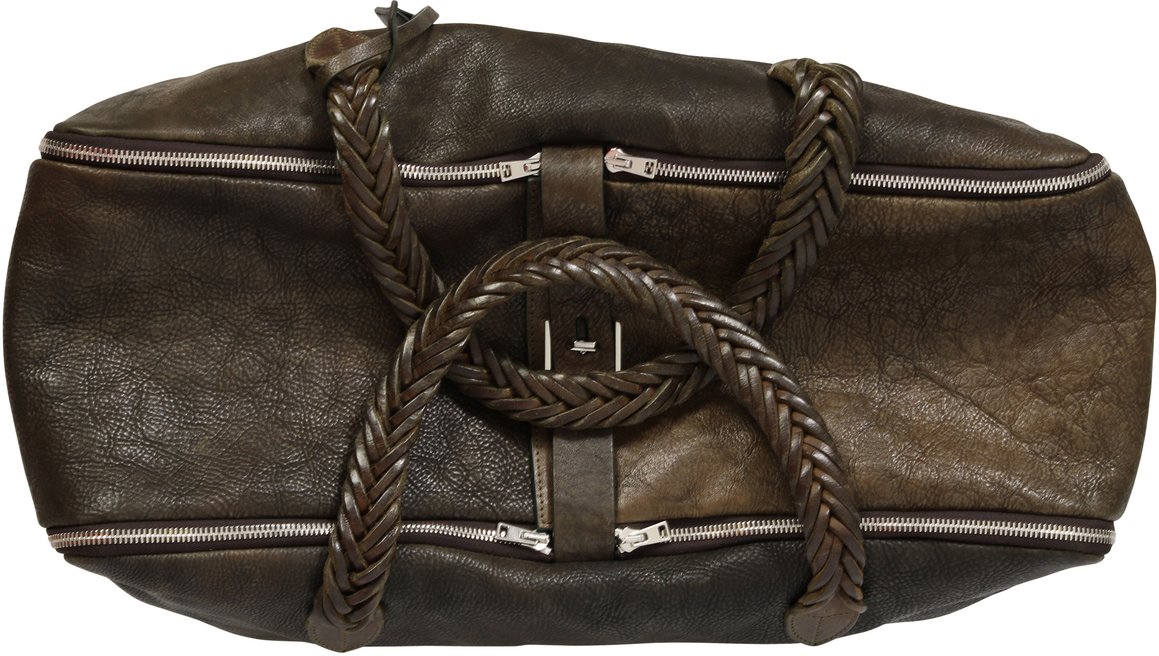 Golden Goose Big Equipage Bag Green Washed Leather