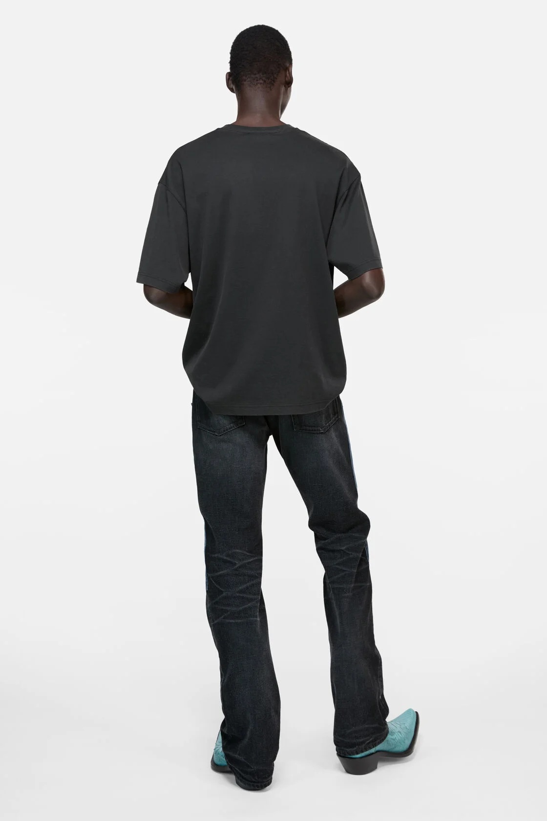 ACNE STUDIOS Face T-Shirt in Black/Yellow Logo
