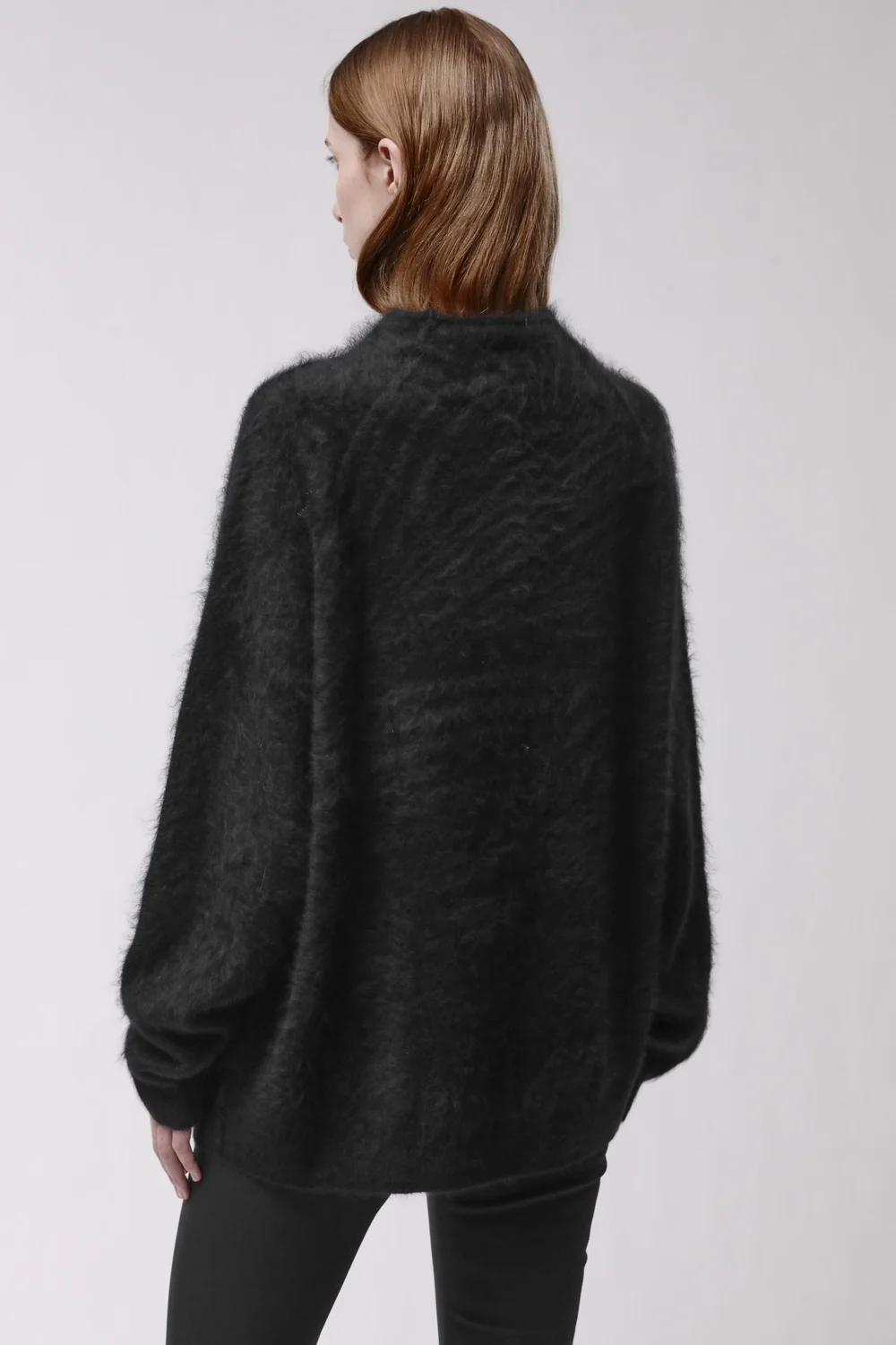 THOM KROM Brushed Cashmere Pullover in Black