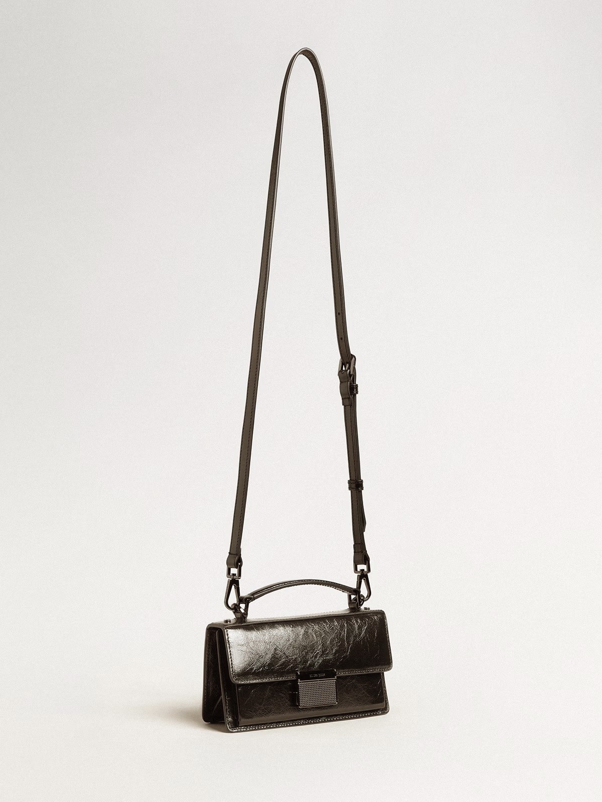 GOLDEN GOOSE Venezia Bag Small in Black Shiny Leather