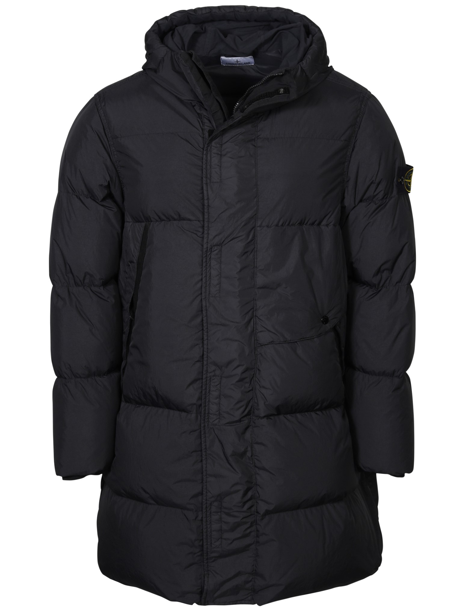 STONE ISLAND Garment Dyed Crinkle Reps Down Parka in Black