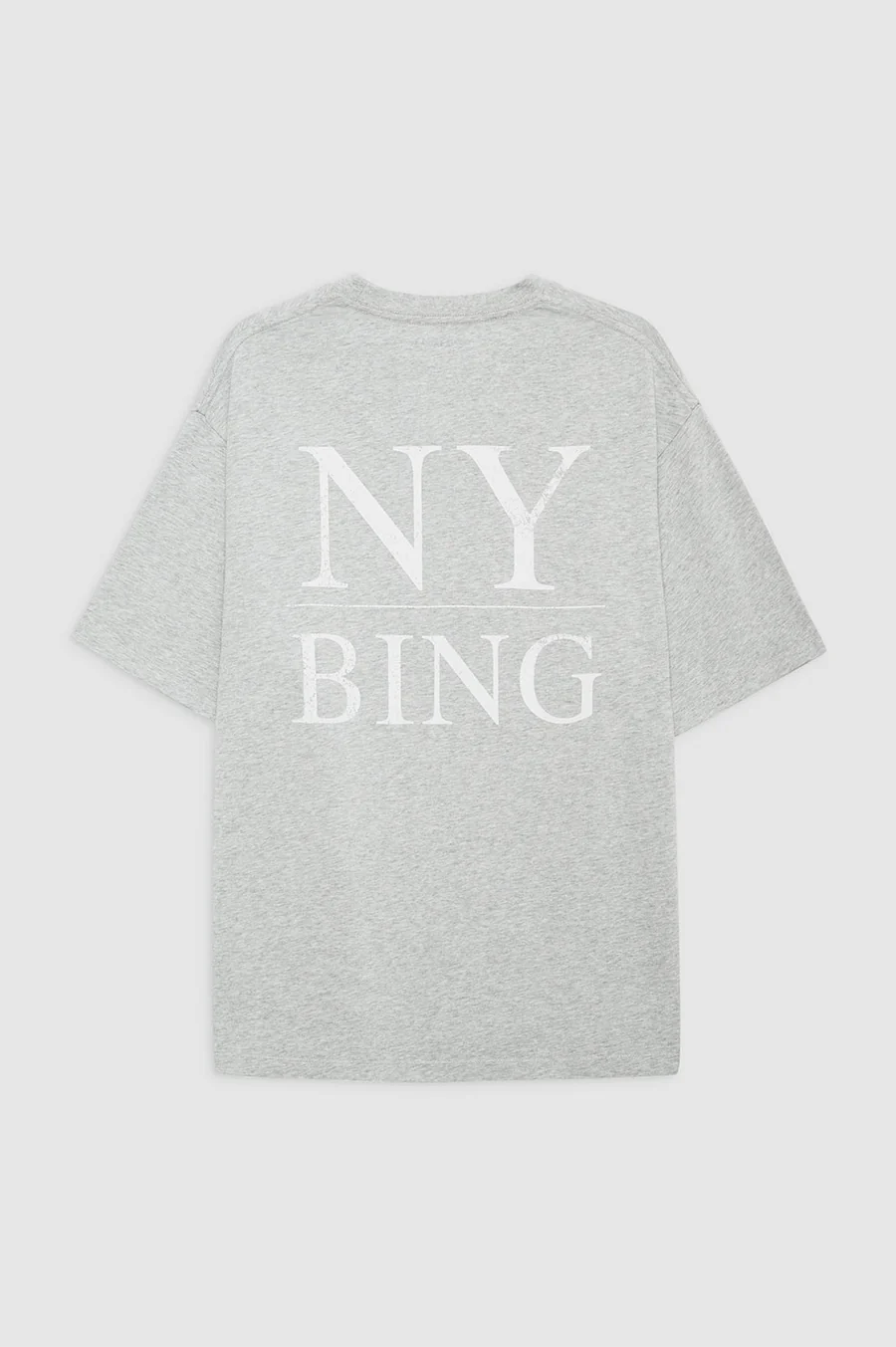 ANINE BING Myers T-Shirt Serif NY in Heather Grey ANINE BING Myers T-Shirt Serif NY in Heather Grey