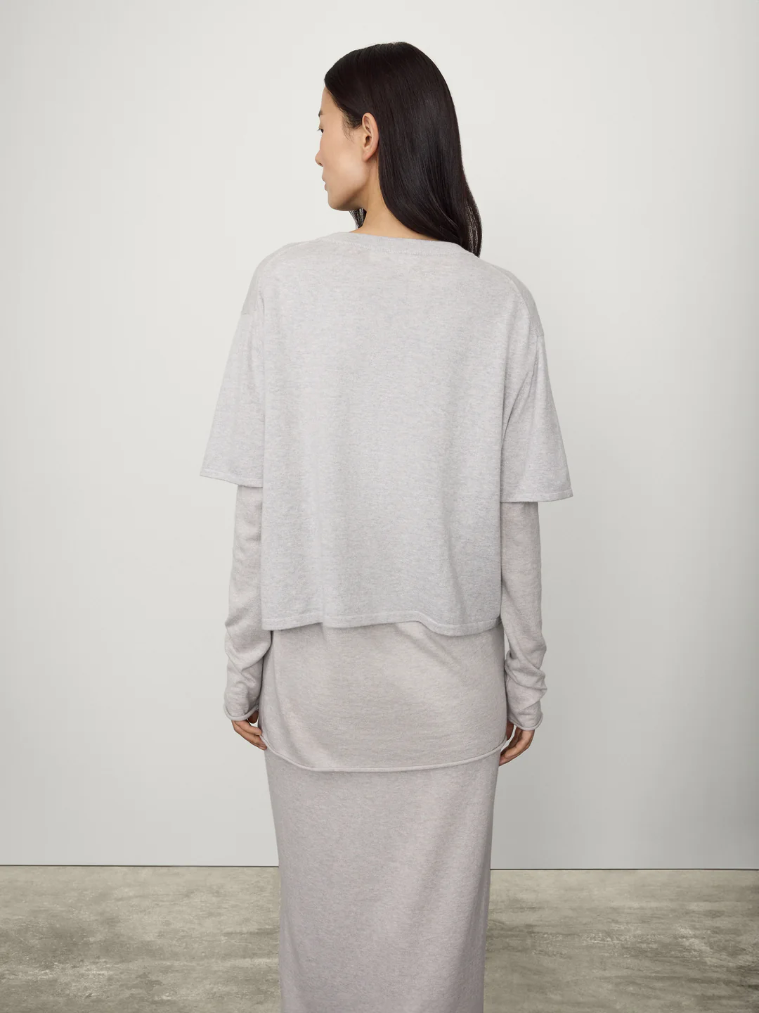 LISA YANG Rubie Cotton Cashmere T-Shirt in Grey LISA YANG Rubie Cotton Cashmere T-Shirt in Grey