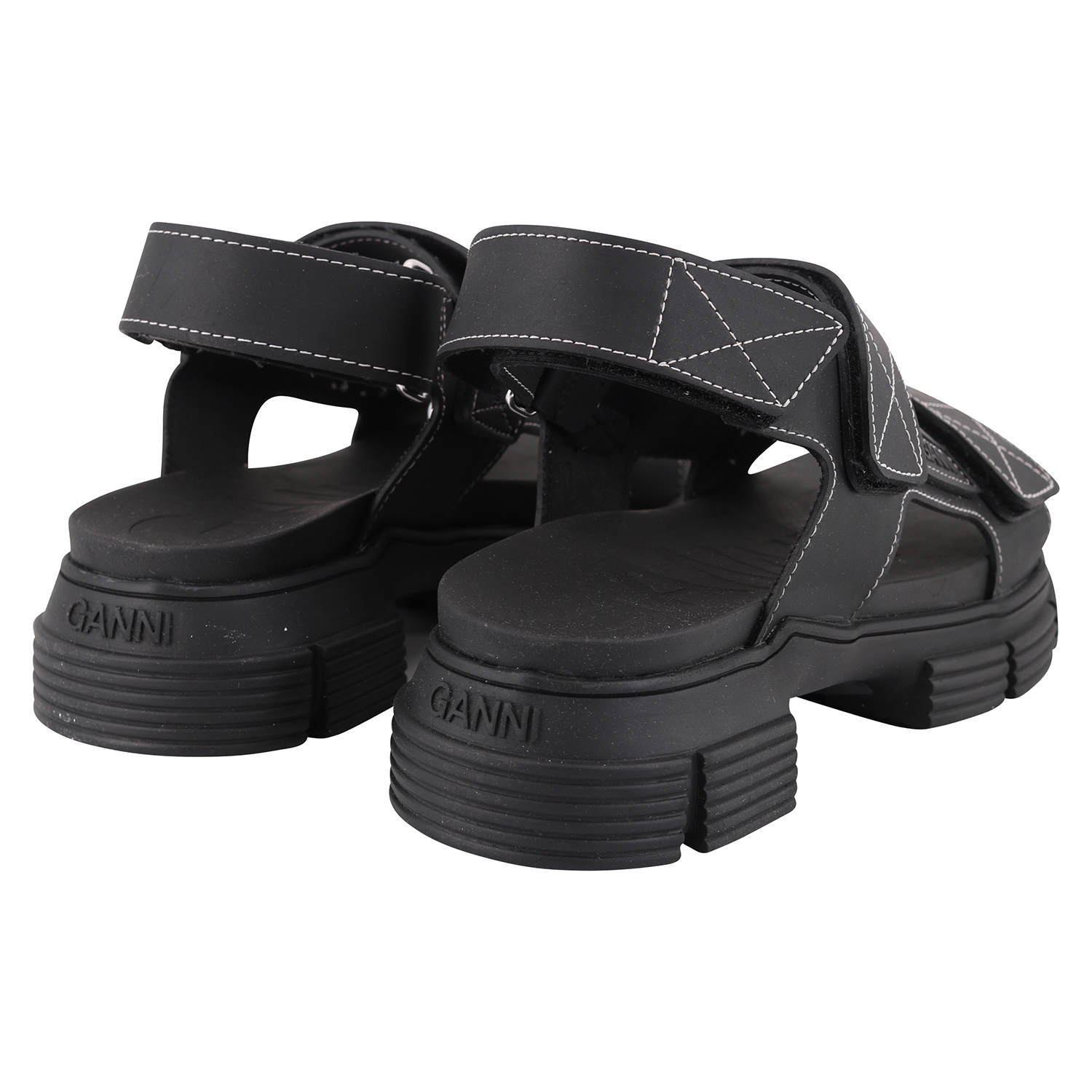 Ganni Recycled Rubber Sandal Black