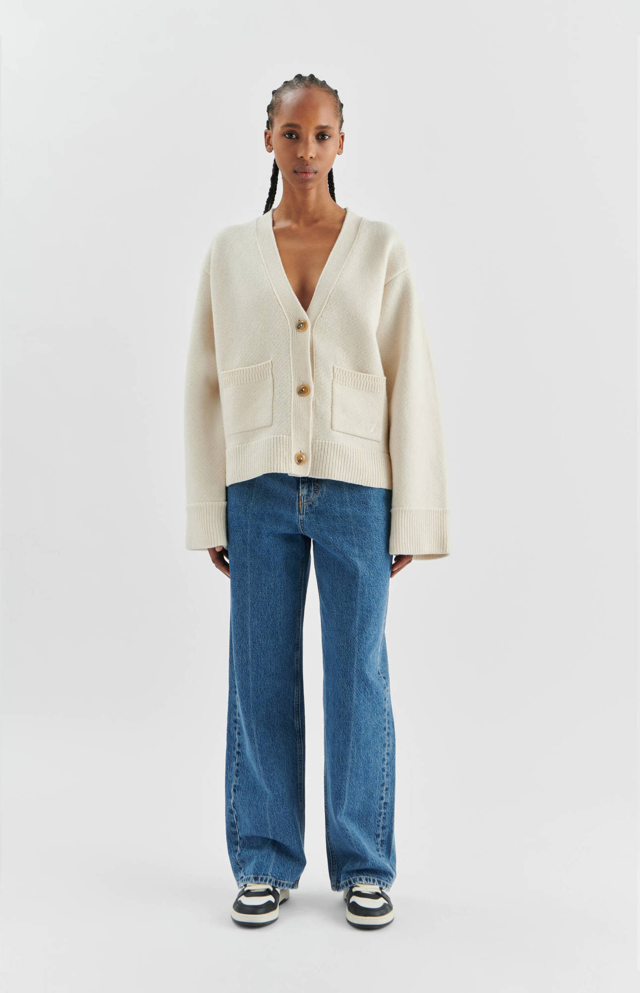 AXEL ARIGATO Memory Relaxed Cardigan in Off White M