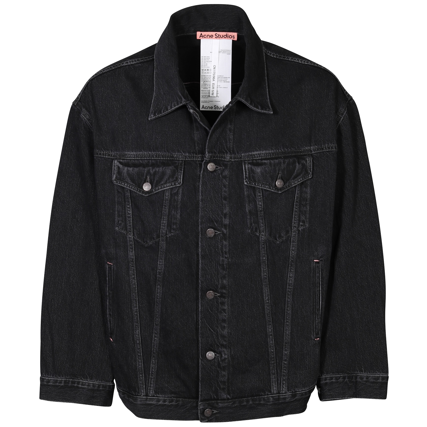 ACNE STUDIOS Loose Fit Denim Jacket in Black XXS XS