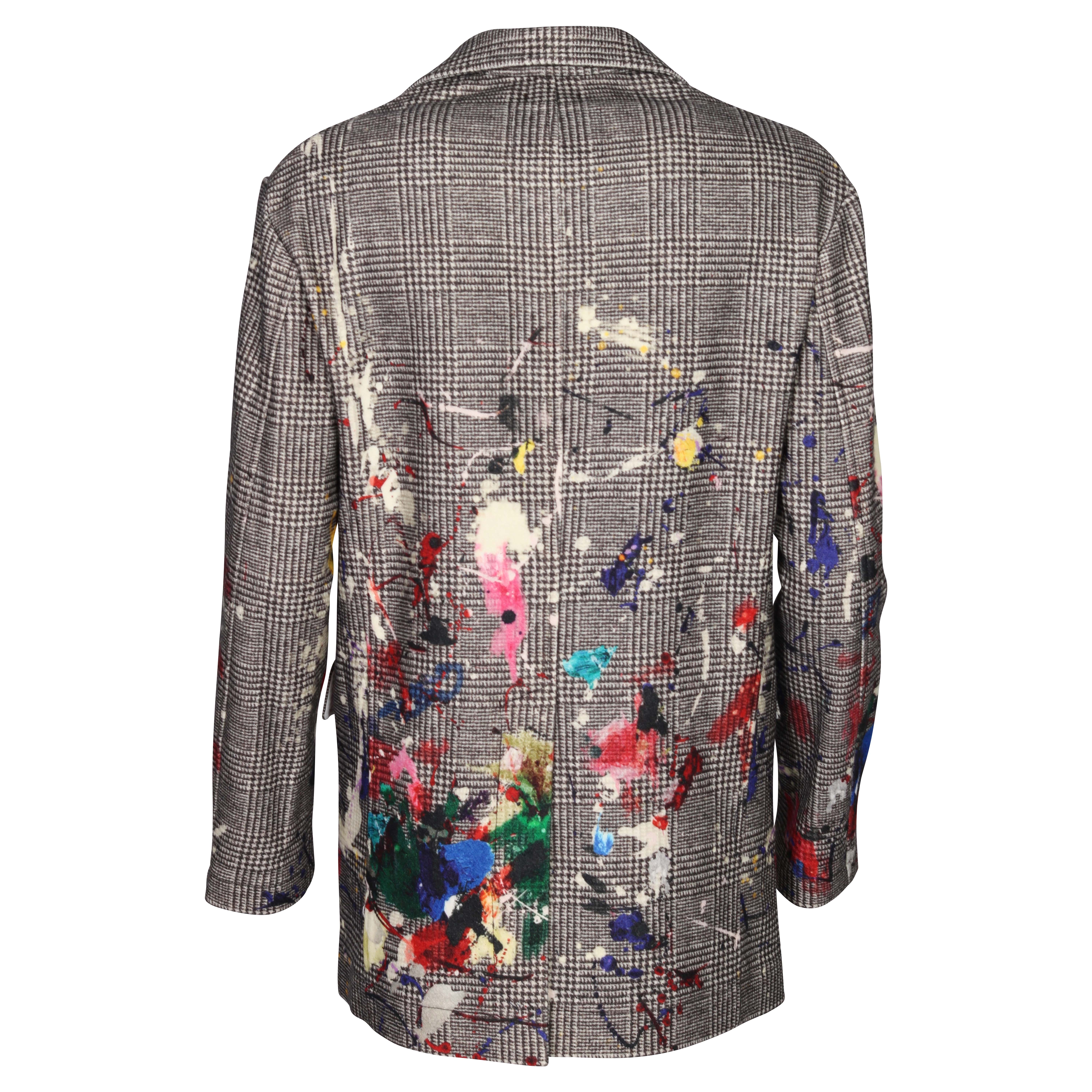 R13 Oversized Ragged Blazer in Prince of Wales M