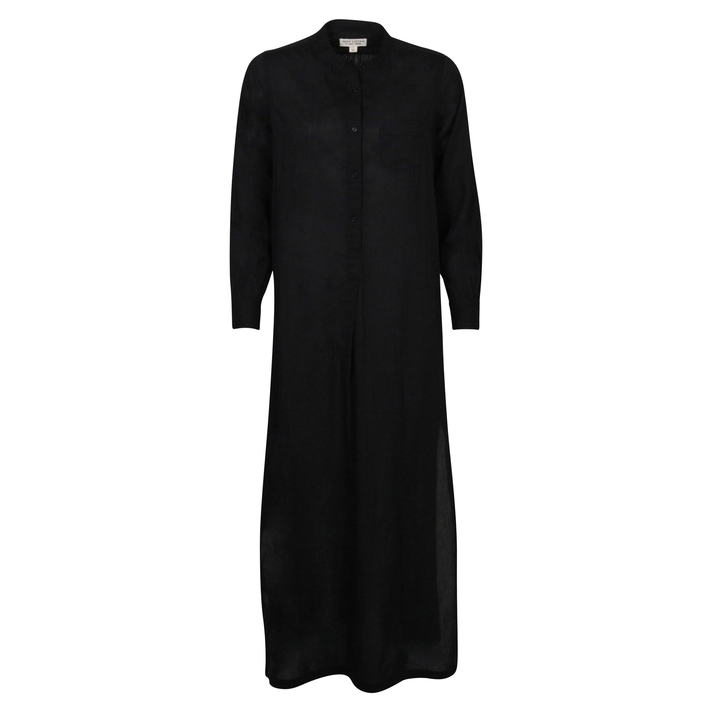 Nili Lotan Cotton Voile Dress Sandra Galabeya Black
