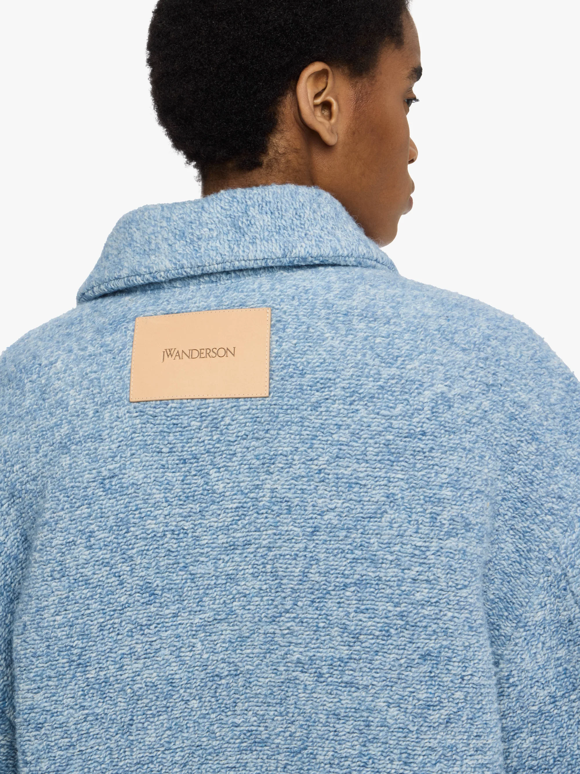 JW ANDERSON Contrast Trim Casual Jacket in Blue Melange