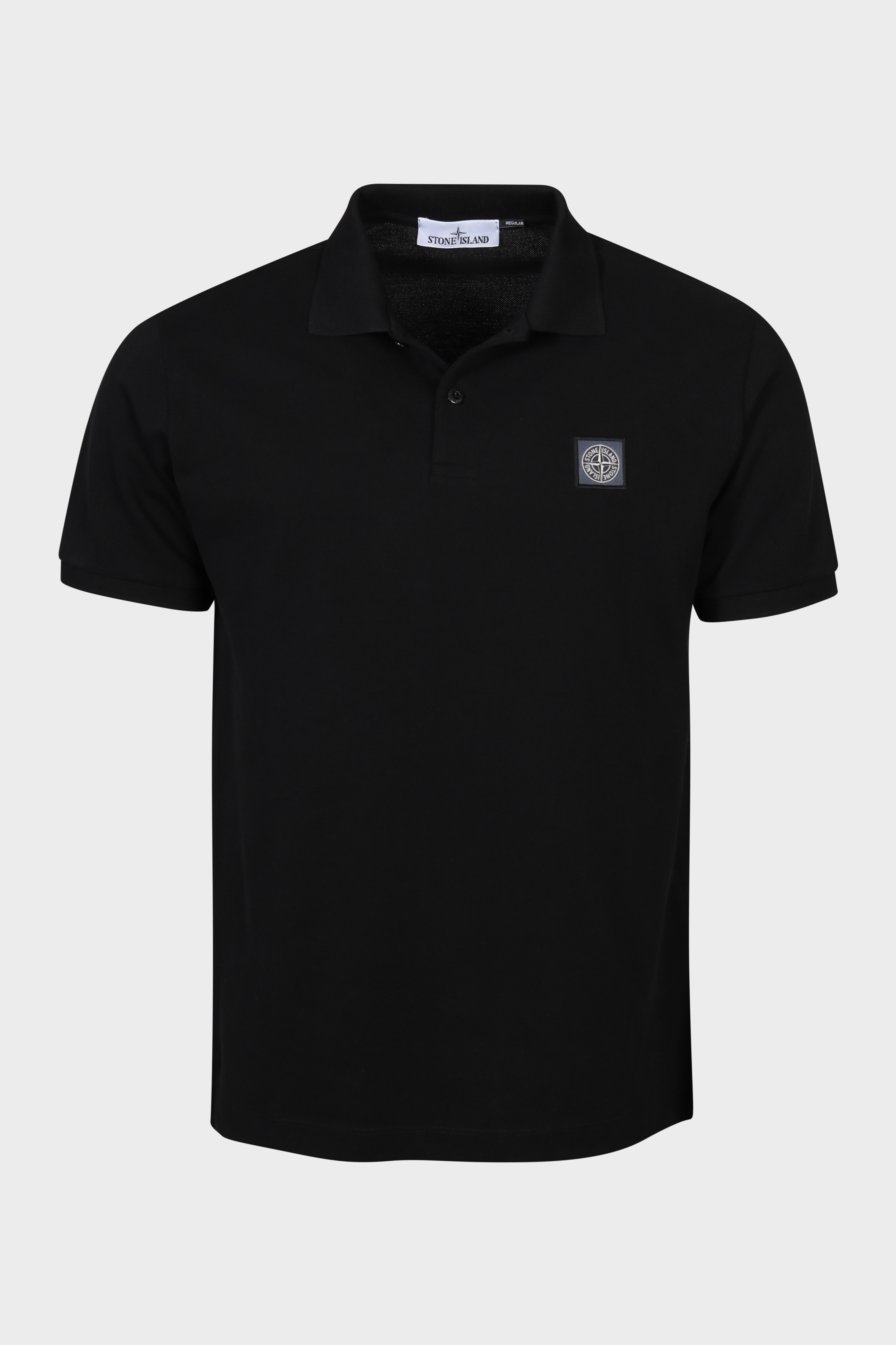 STONE ISLAND Pique Polo Shirt Regular Fit in Black