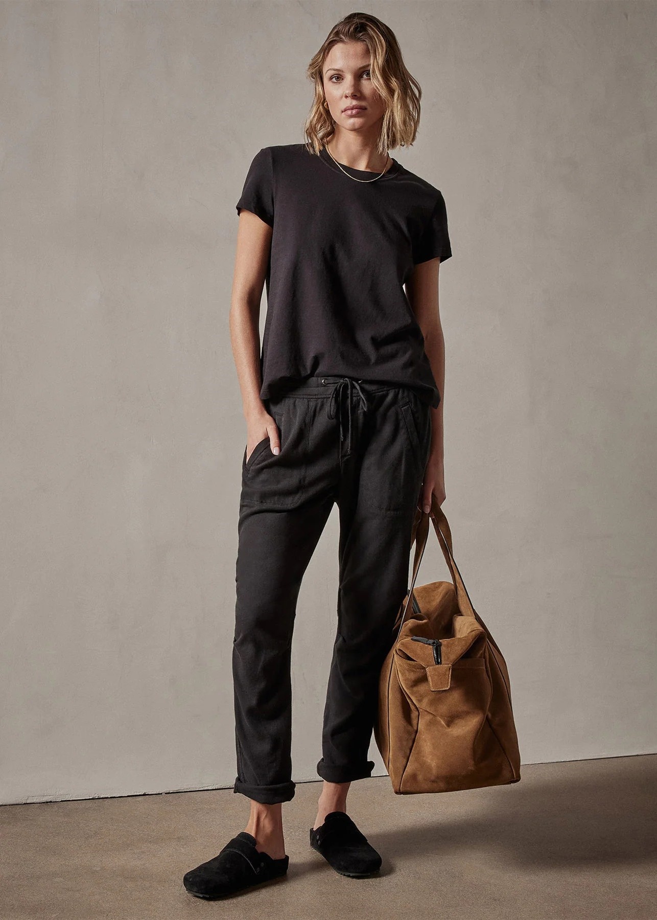 JAMES PERSE Soft Drape Utility Pant in Black 3/ L