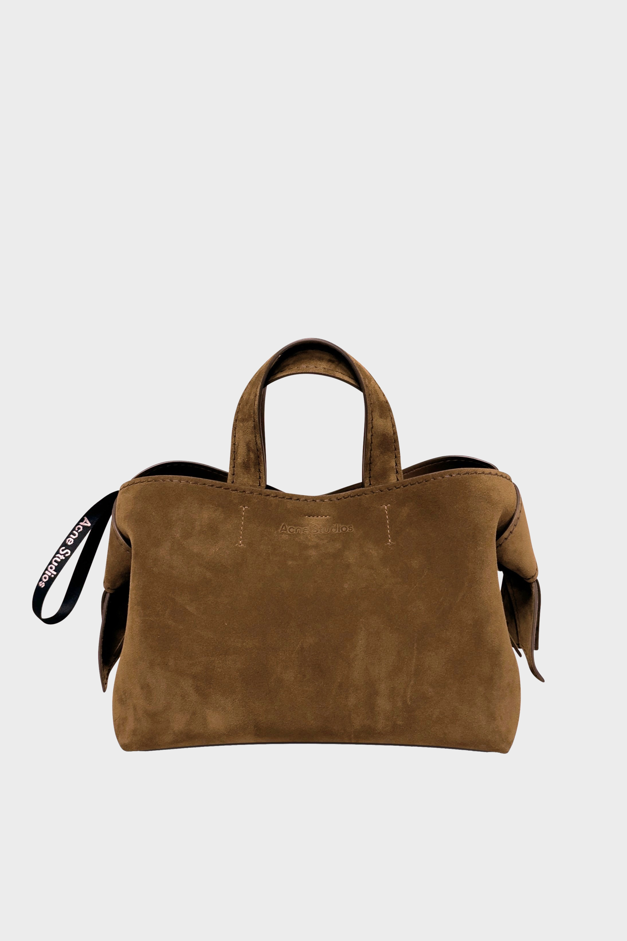 ACNE STUDIOS Musubi Tote Bag in Suede Cognac Brown