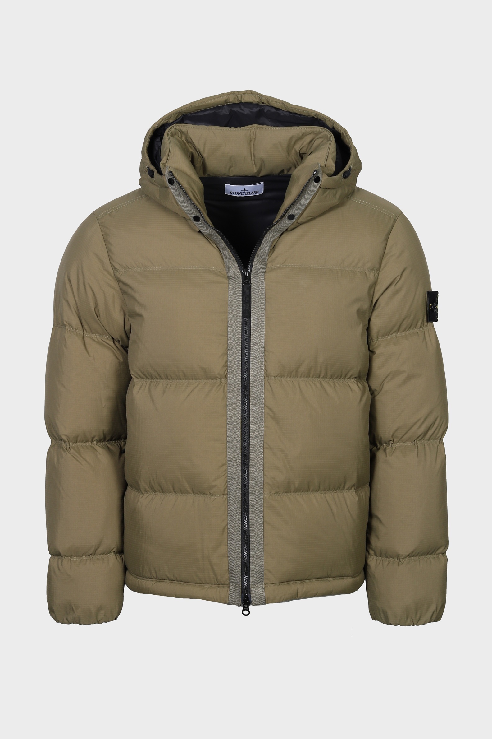 STONE ISLAND Matt Ripstop Cordura® Hooded Down Jacket in Light Olive
