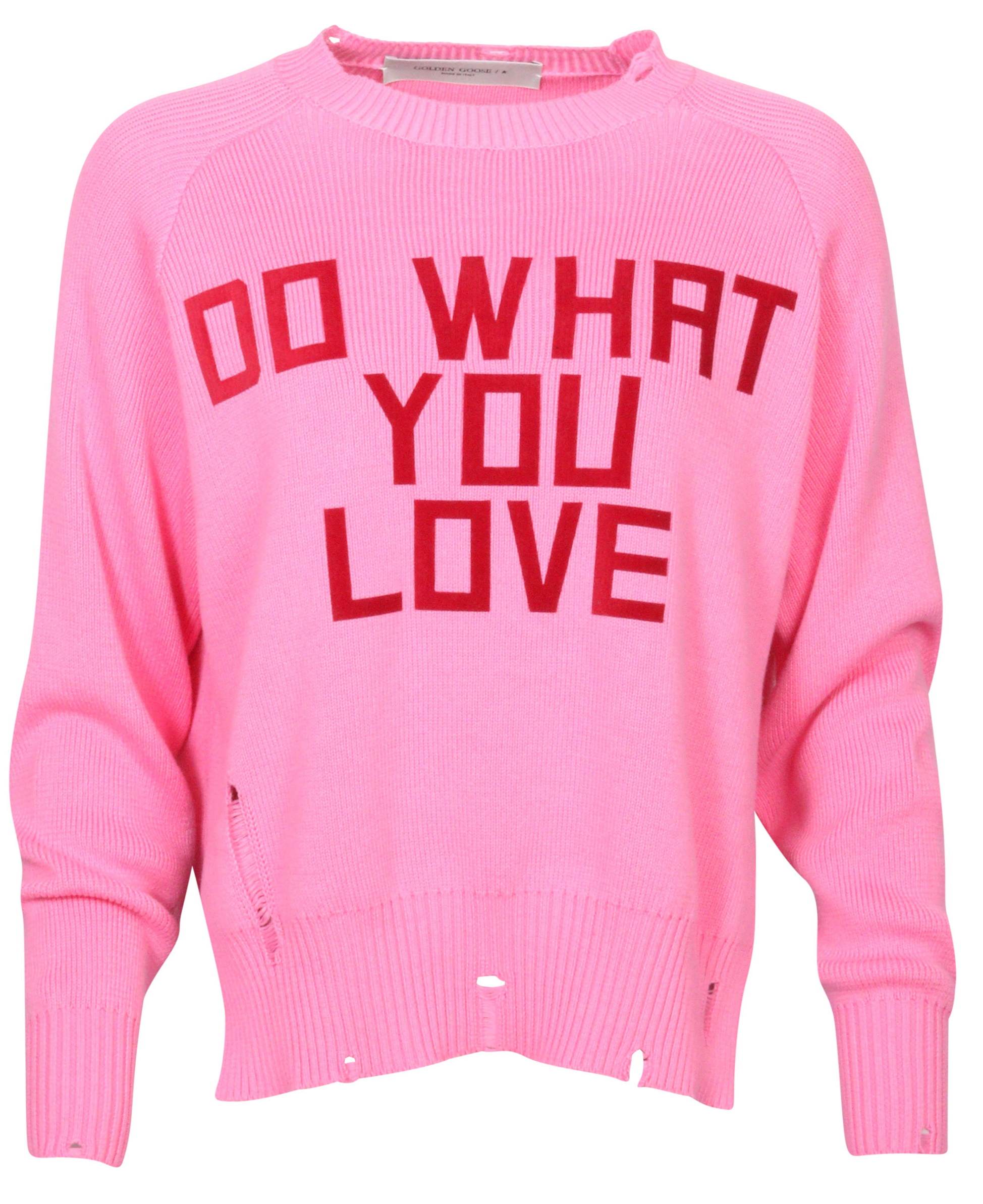 Golden Goose Knit Sweater Delilah Pink Flock Print