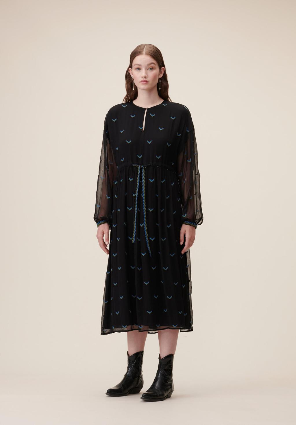 Lala Berlin Dress Dessa Black Embroidered