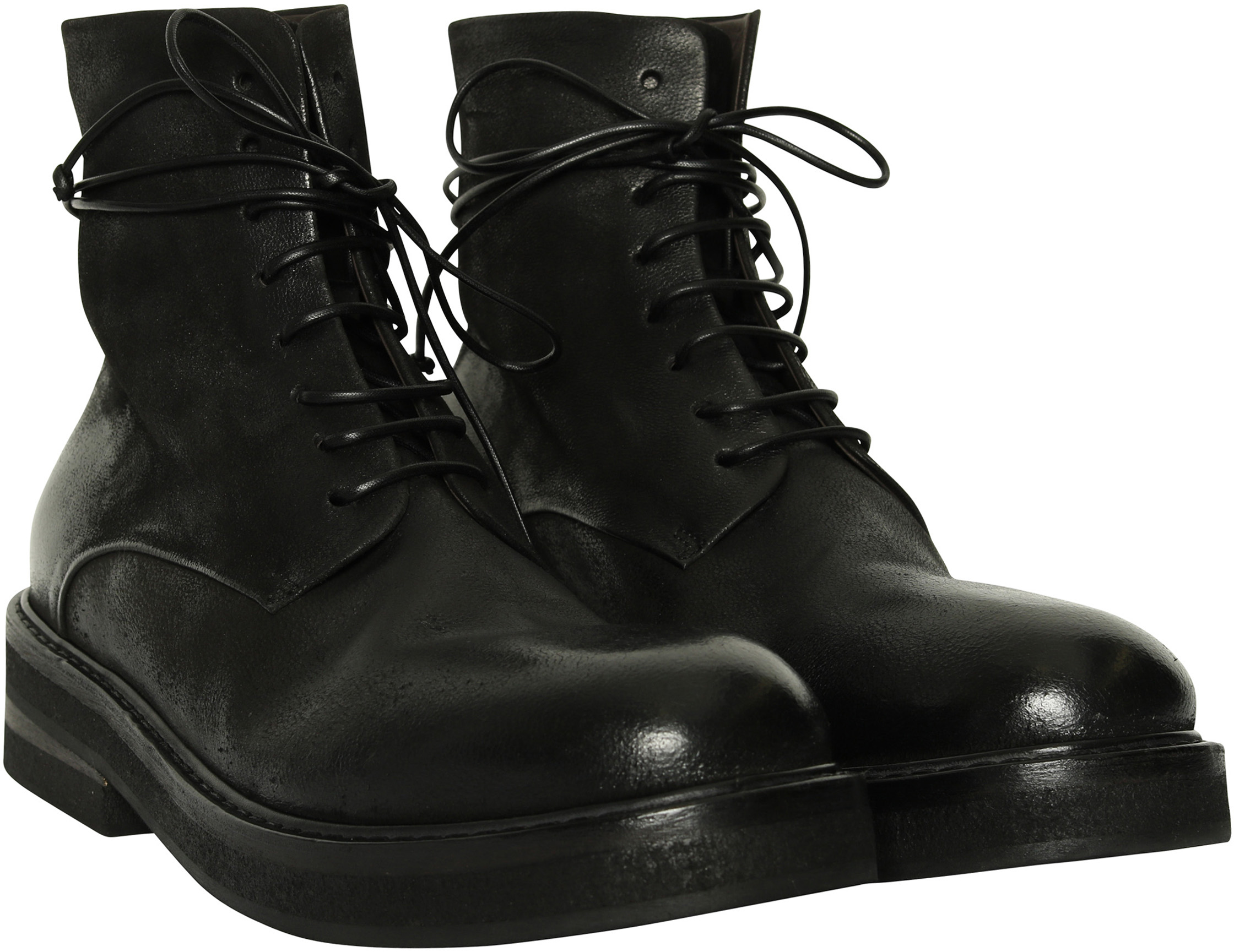 Marsèll Combat Boots Black Deer Leather 43,5