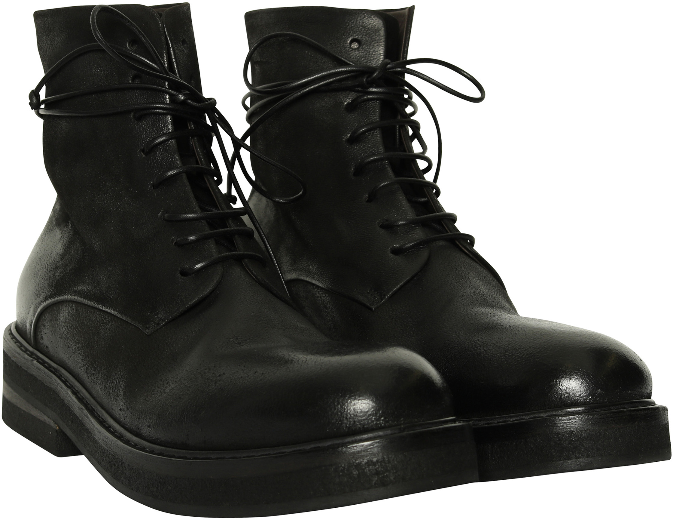 Marsèll Combat Boots Black Deer Leather 40